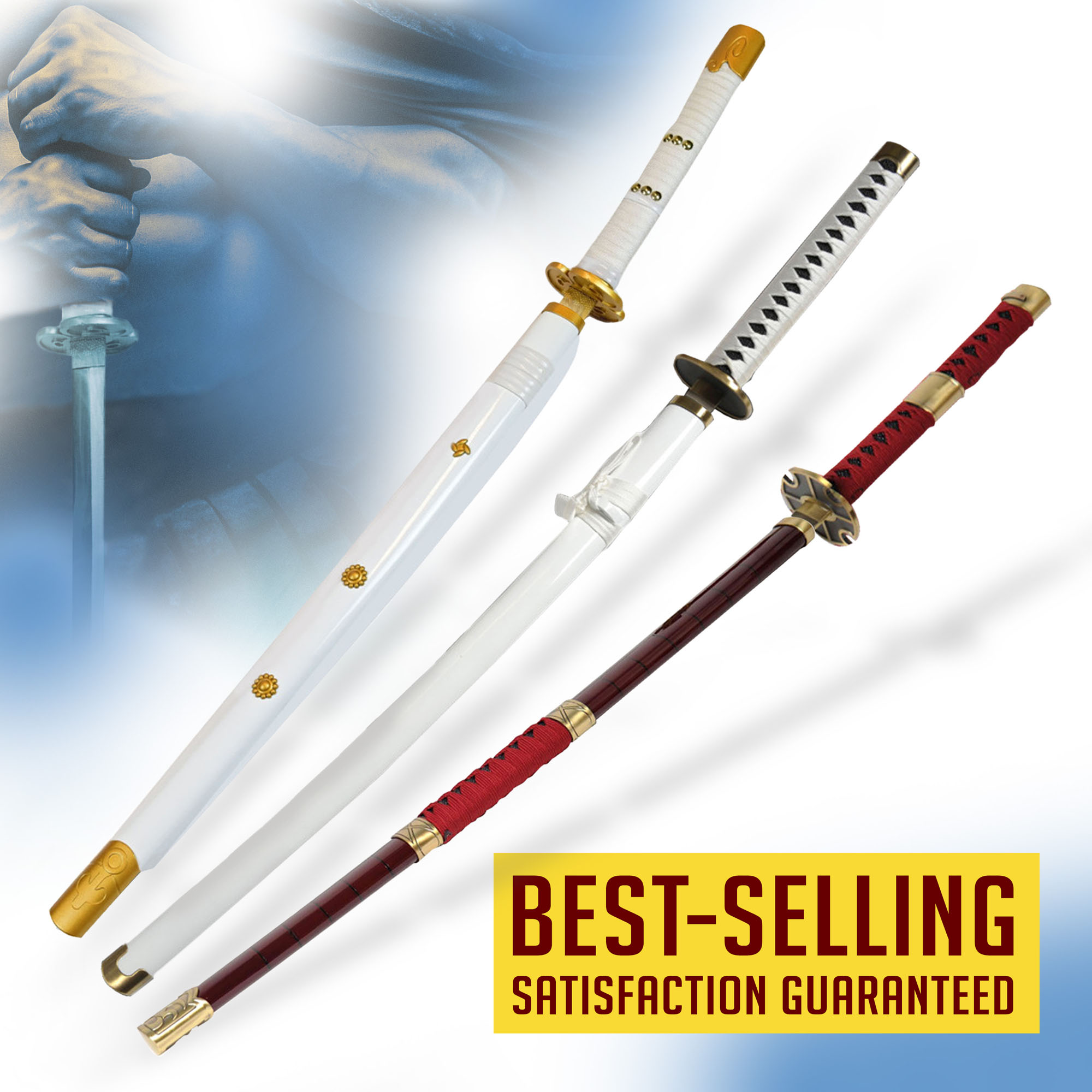 One Piece Swords Bundle - Zoro's Swords -  Oden’s Ame No Habakiri, Sandai Kitetsu & Wado Ichimonji