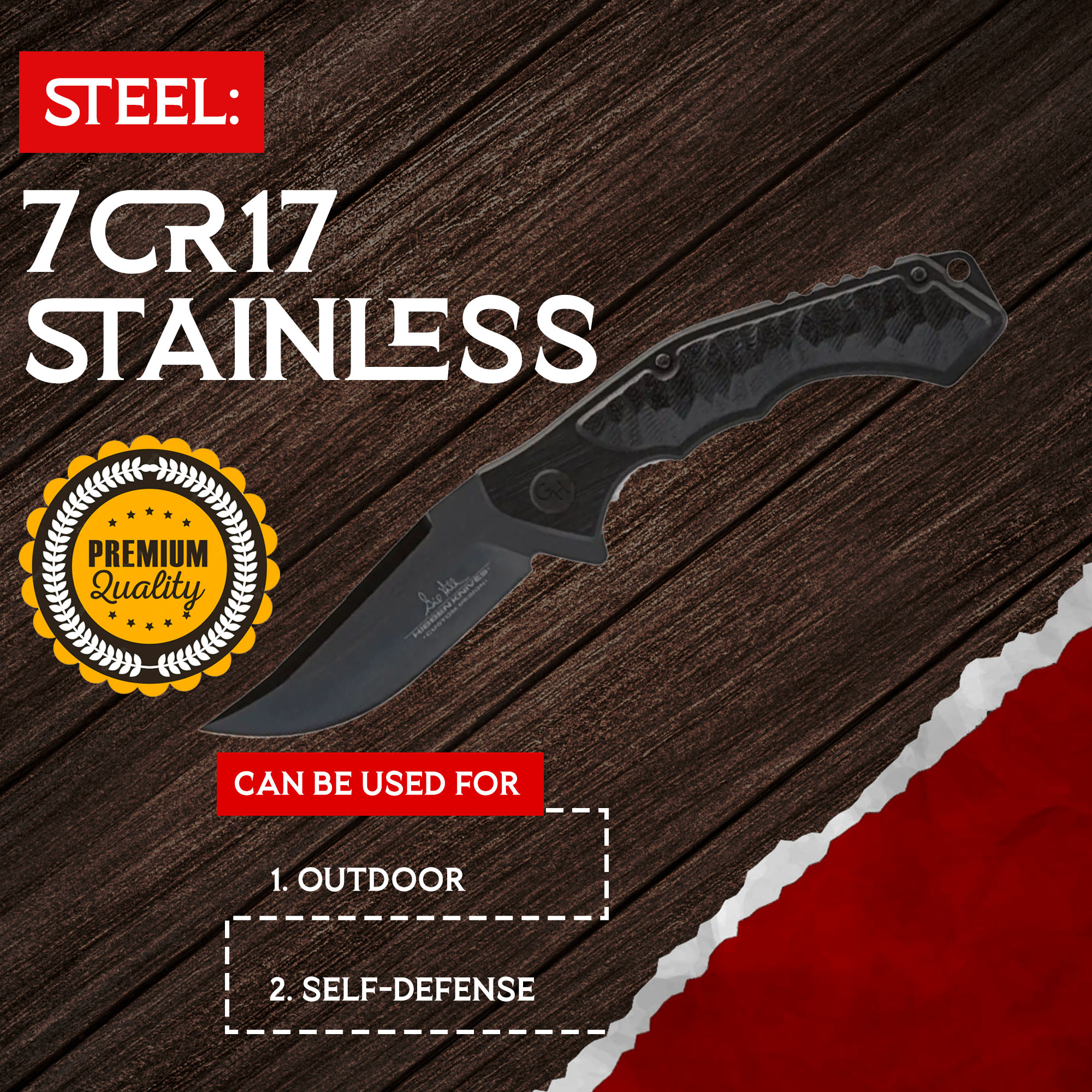 Hibben Black Whirlwind Taschenmesser