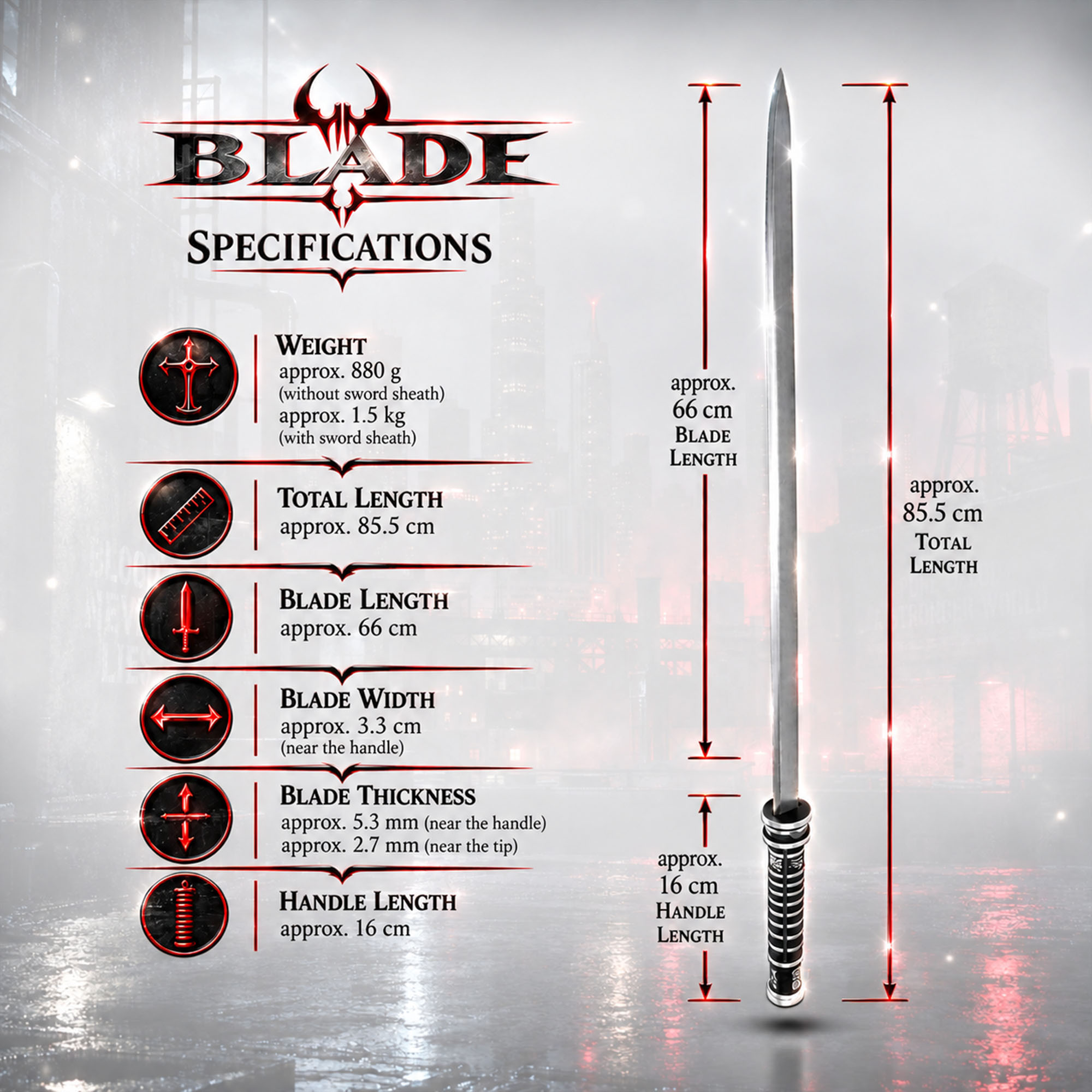 Folded Blade Sword With Scabbard