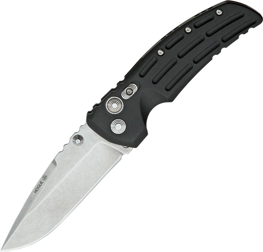 EX01 Drop Point Blade, Black Aluminum Handles