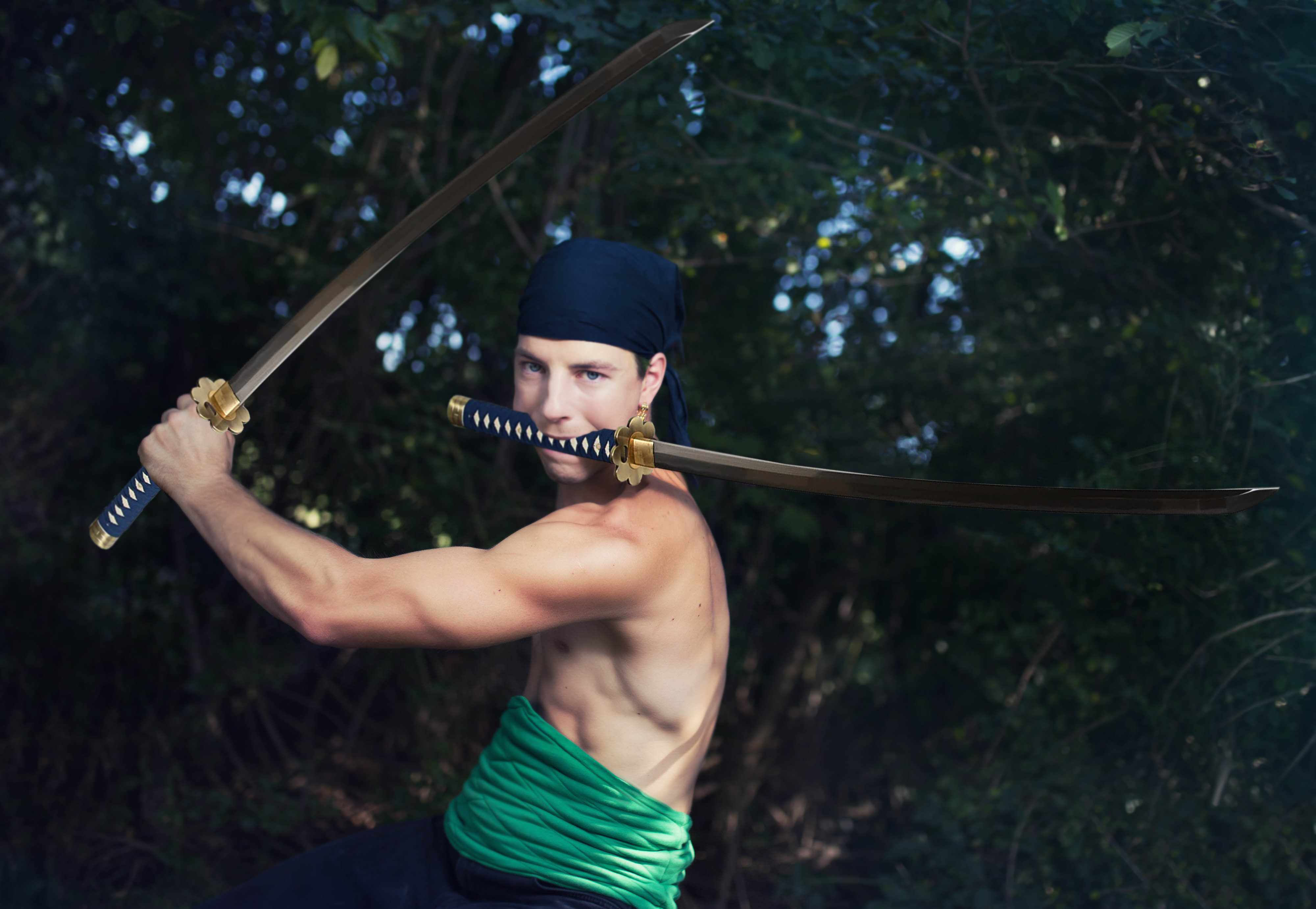 One Piece - Roronoa Zoro Katana - handforged, folded - set