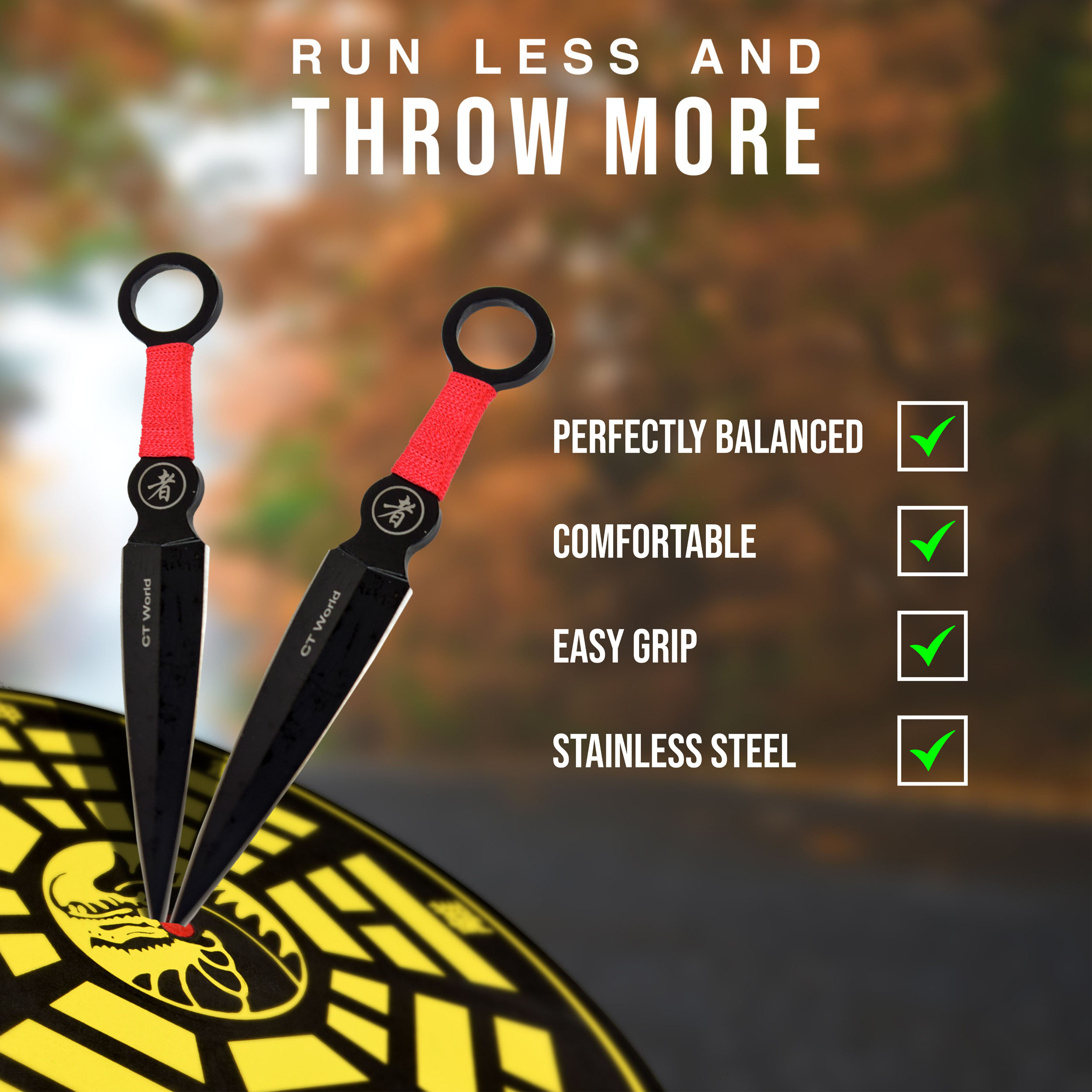 18-piece throwing knife set with target