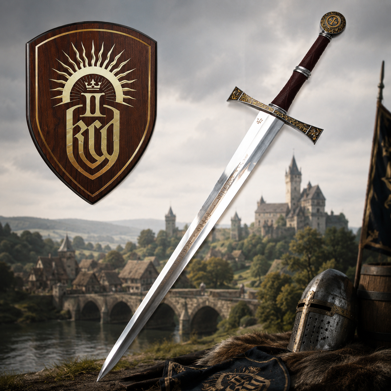 Kingdom Come: Deliverance 2 – Langschwert der Vier Evangelisten (112 cm) inkl. KCD II Wandtafel