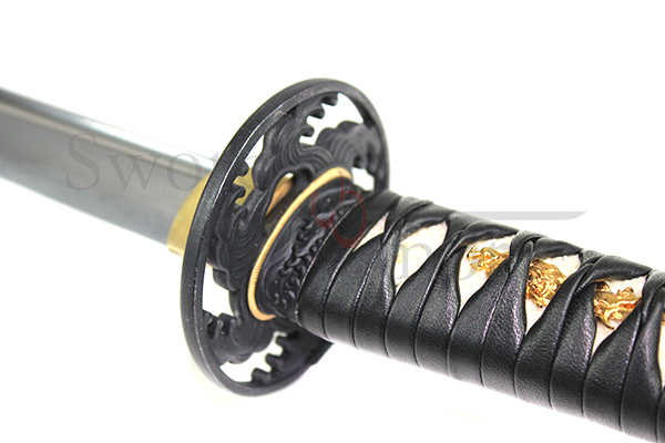 Wave Wakizashi (No Bo-hi) Square Tsuba