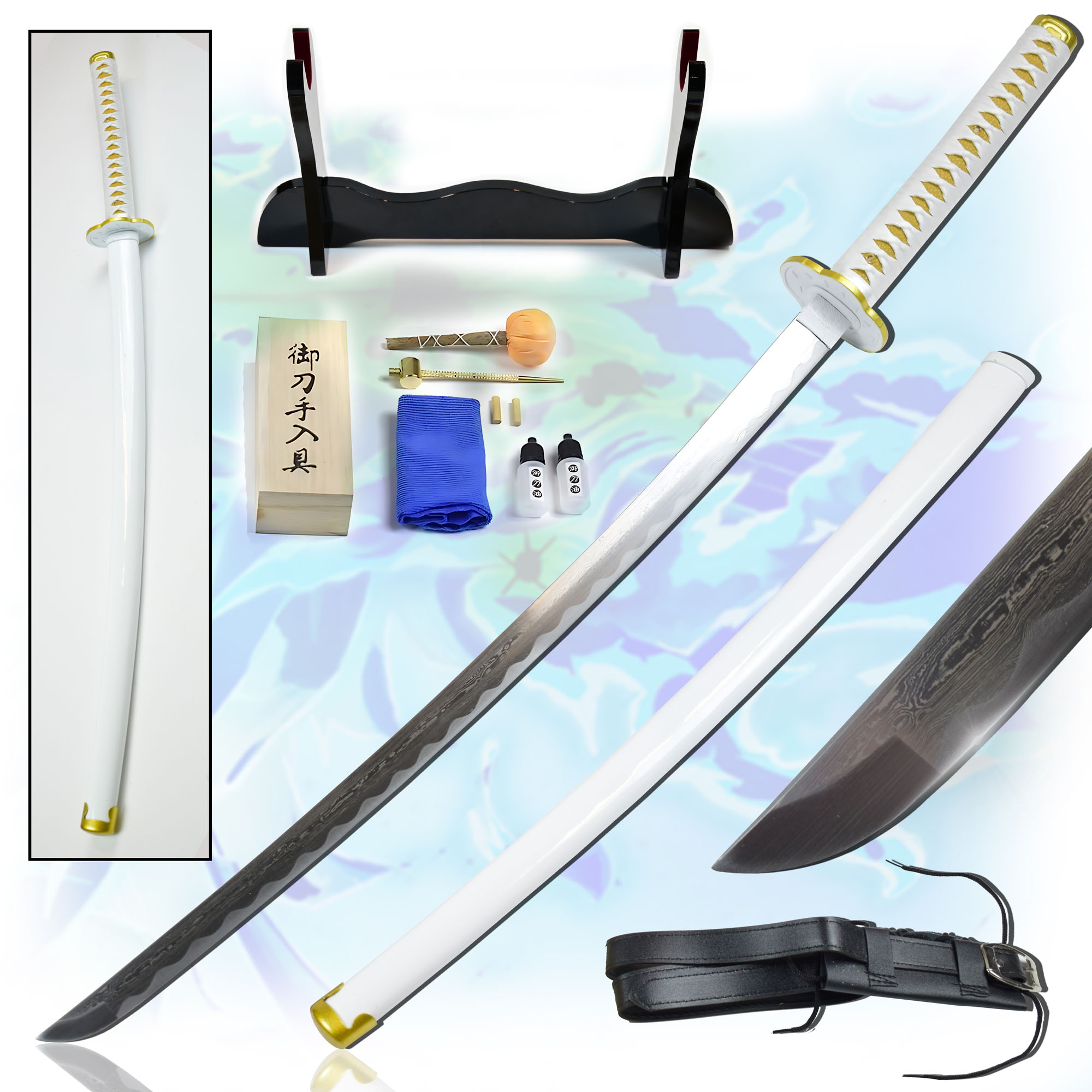 Demon Slayer: Kimetsu no Yaiba - Agatsuma Zenitsu's Sword - handforged and folded, Set