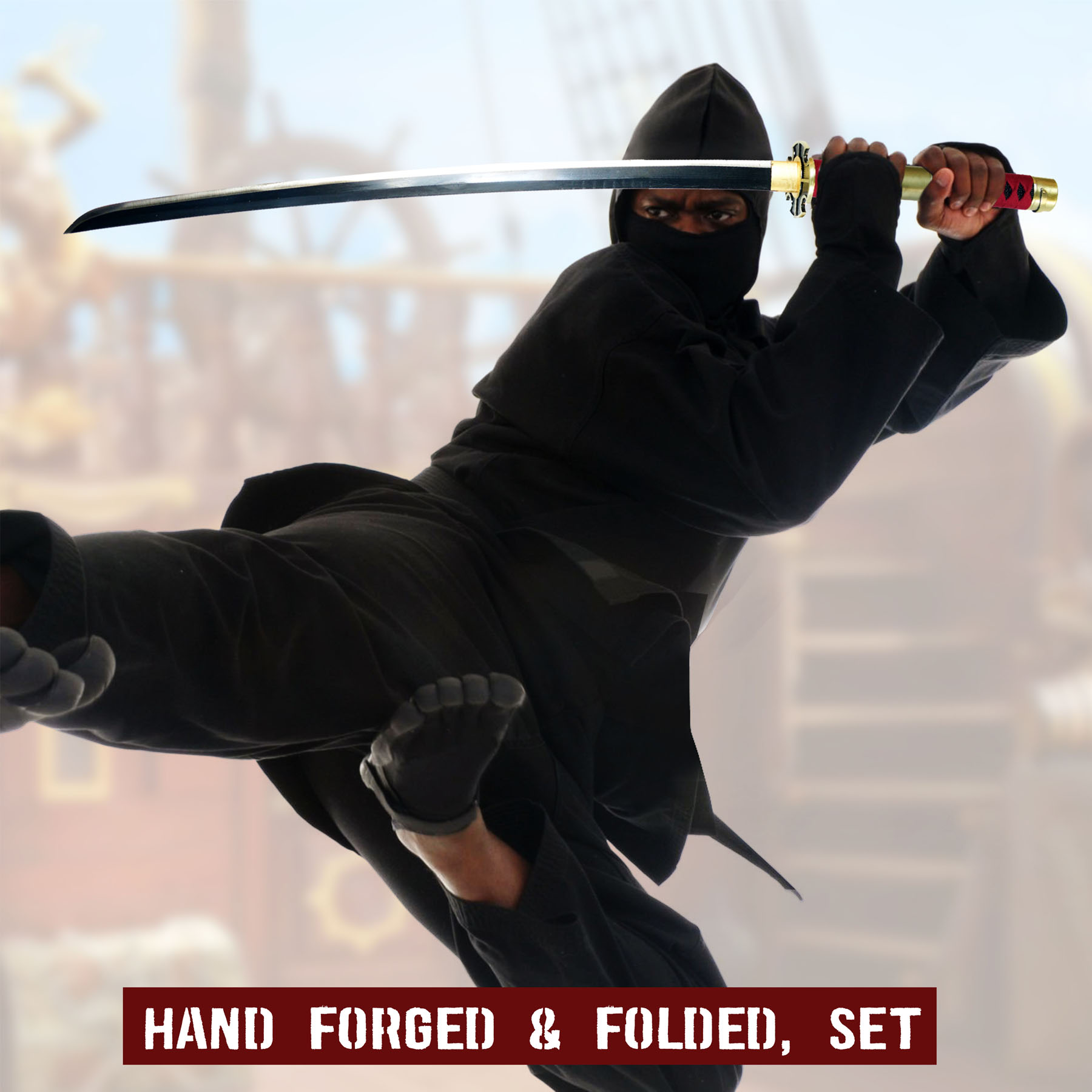 One Piece Roronoa Zoro Katana - handgeschmiedet&gefaltet, Set