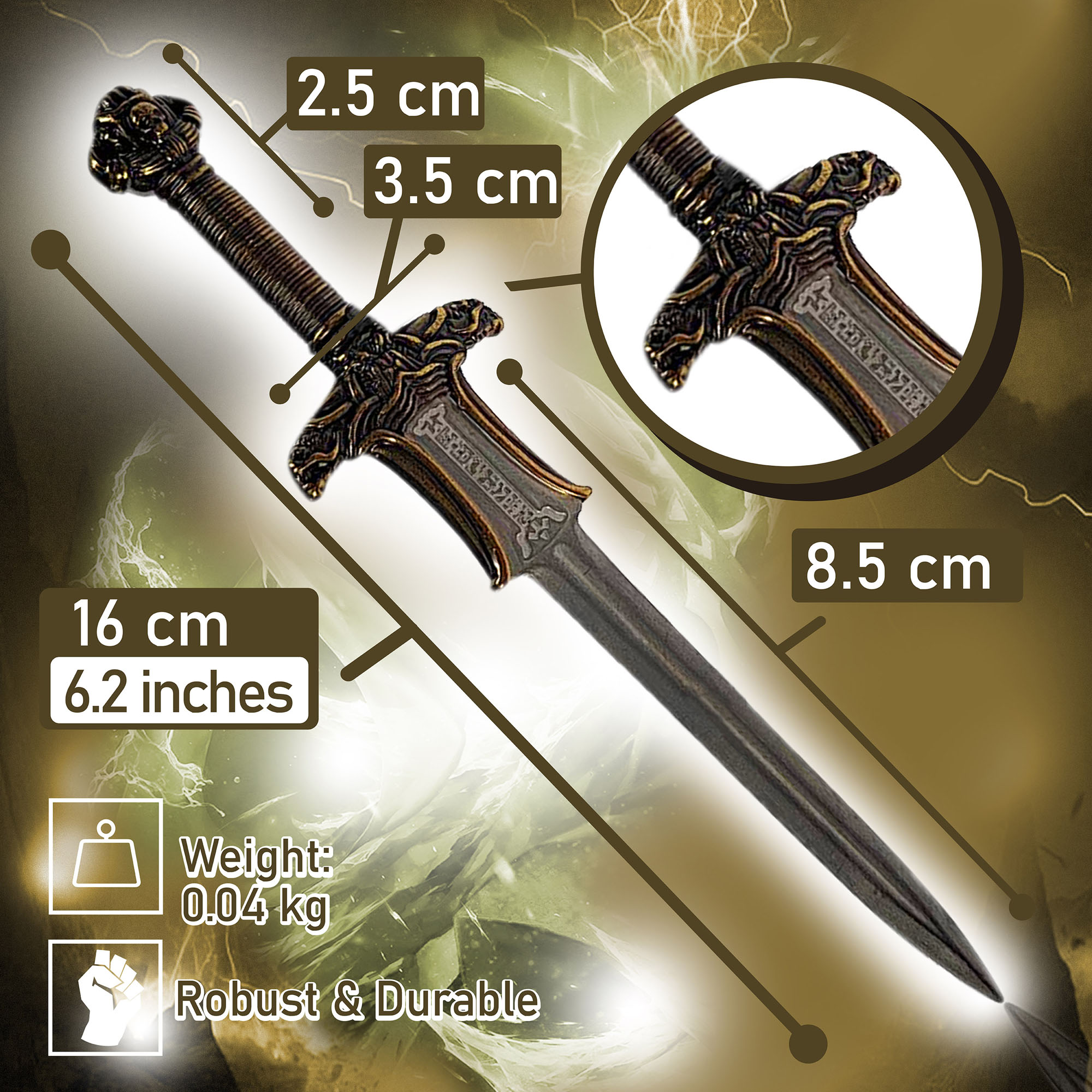 Conan Miniatur Atlantean Schwert Brieföffner mit Ständer