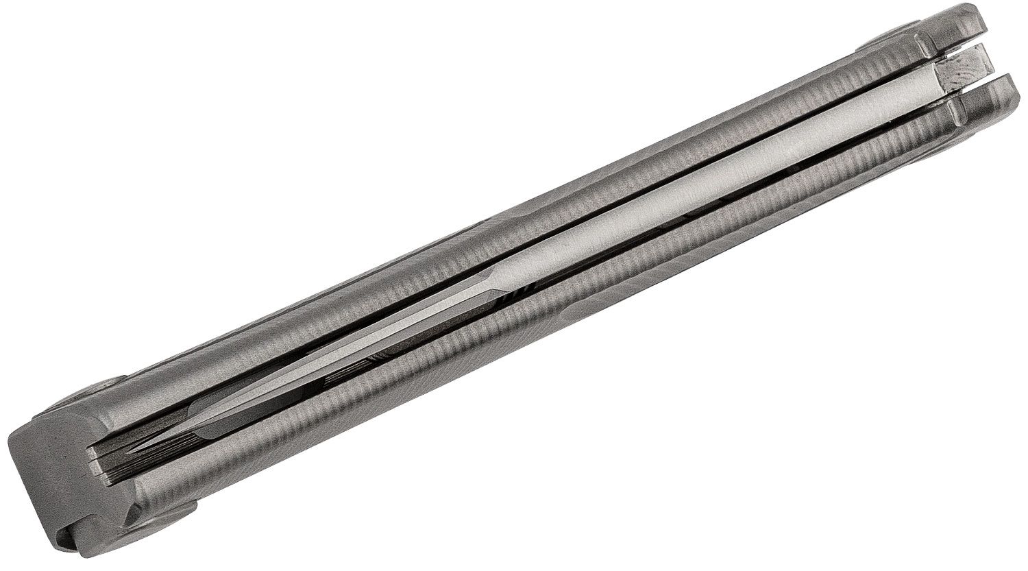 Thrill, M390 Satin Blade, Gray Titanium Handle