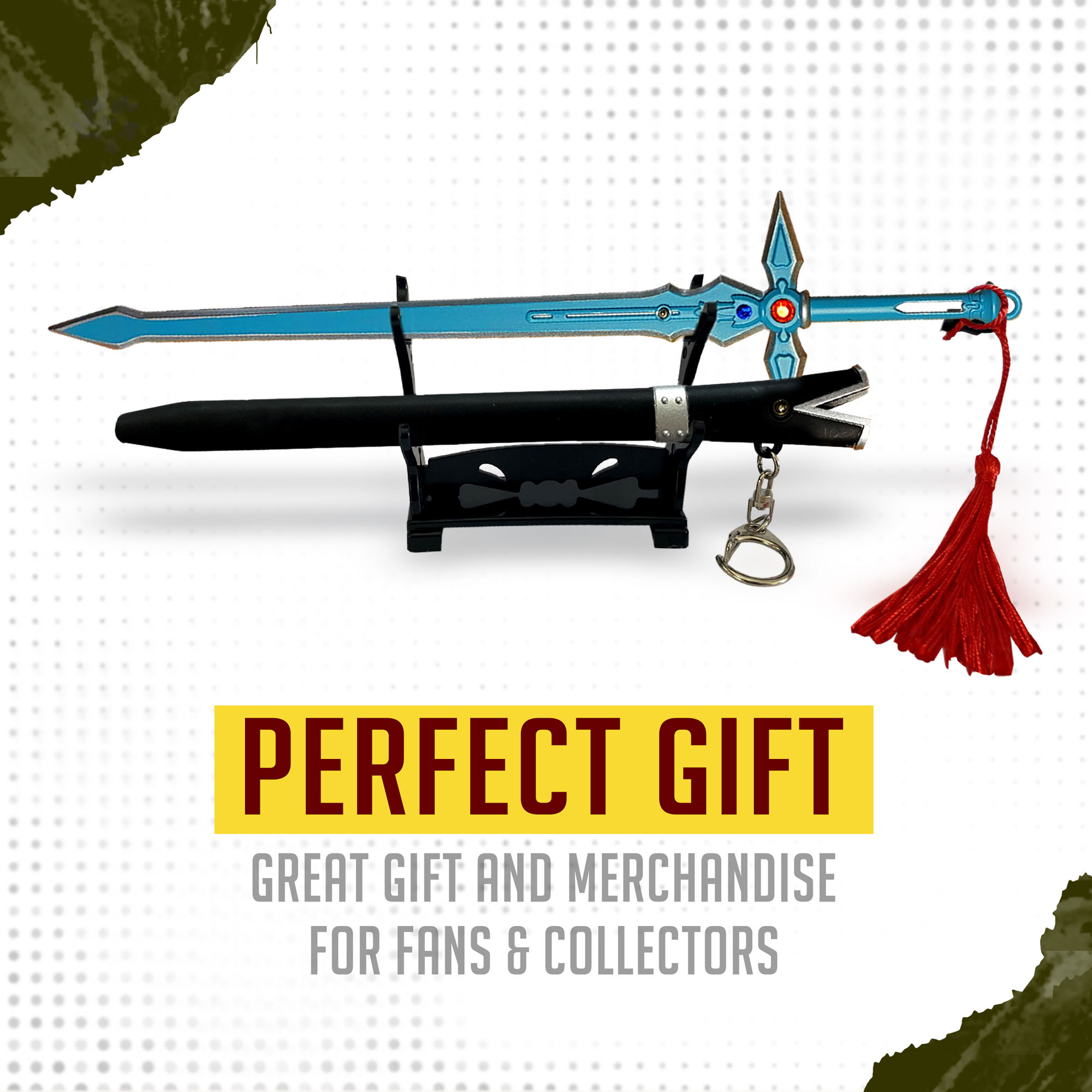 Sword Art Online – Blauer Dark Repulser Brieföffner mit Scheide und Ständer