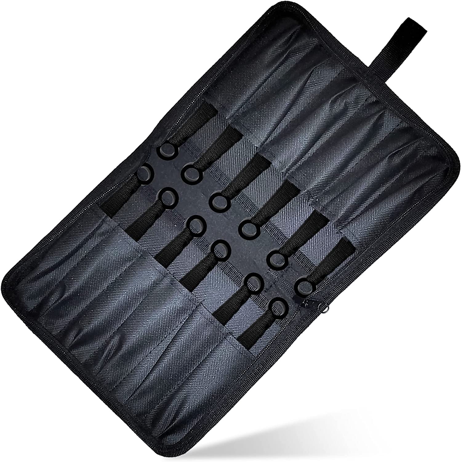 12 schwarze und silberne Wurfmesser mit Zielscheibe