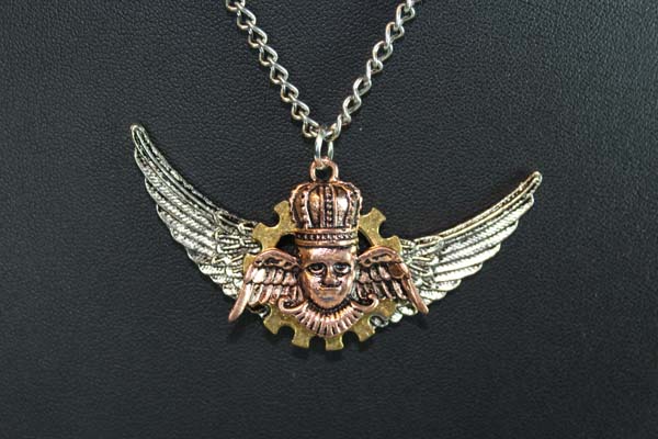 Steampunk Pendant with Necklace - Wing of the king