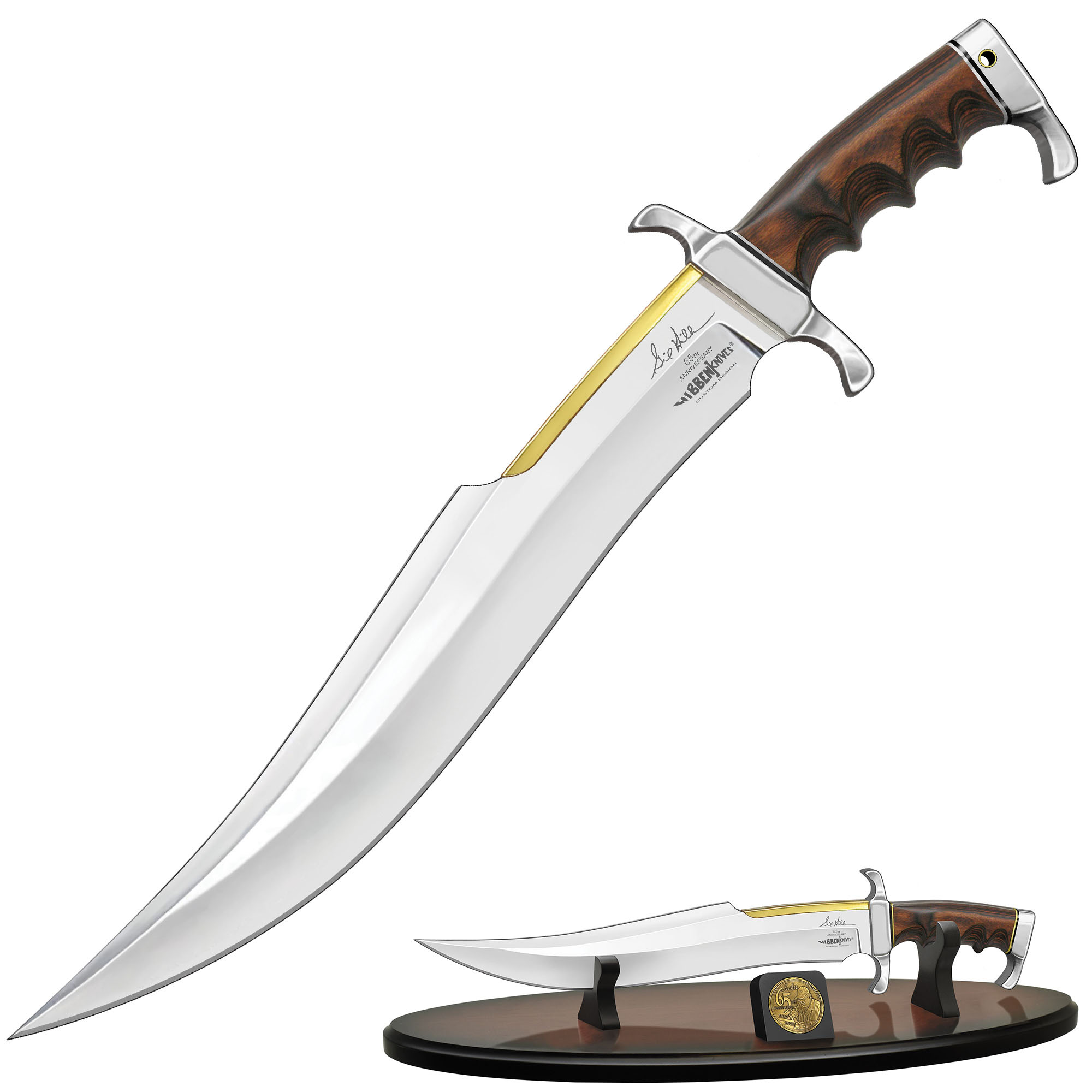 Gil Hibben 65TH Anniversary Knife And Display Stand