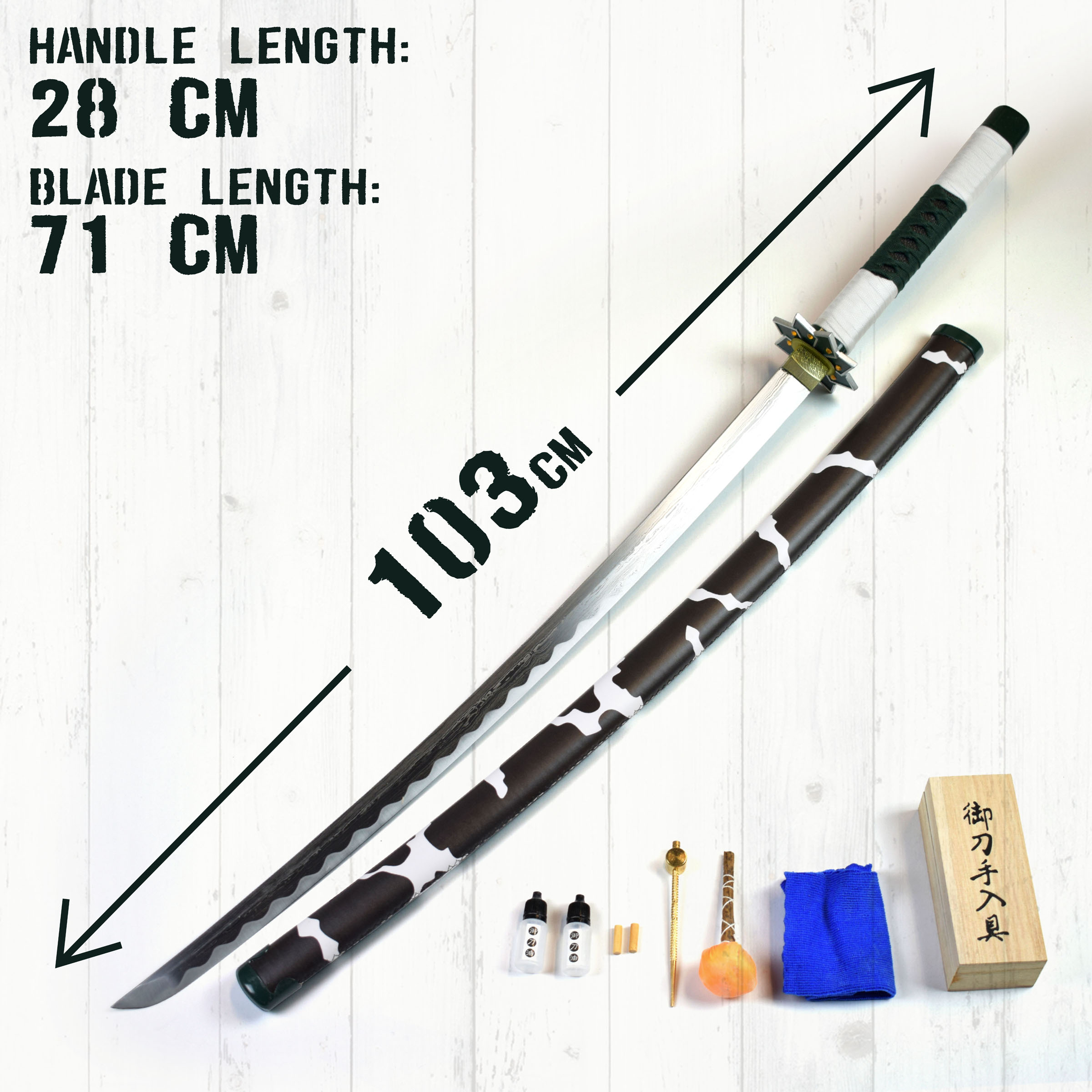 Demon Slayer: Kimetsu no Yaiba - Shinazugawa Sanemi sword - handforged and folded, Set