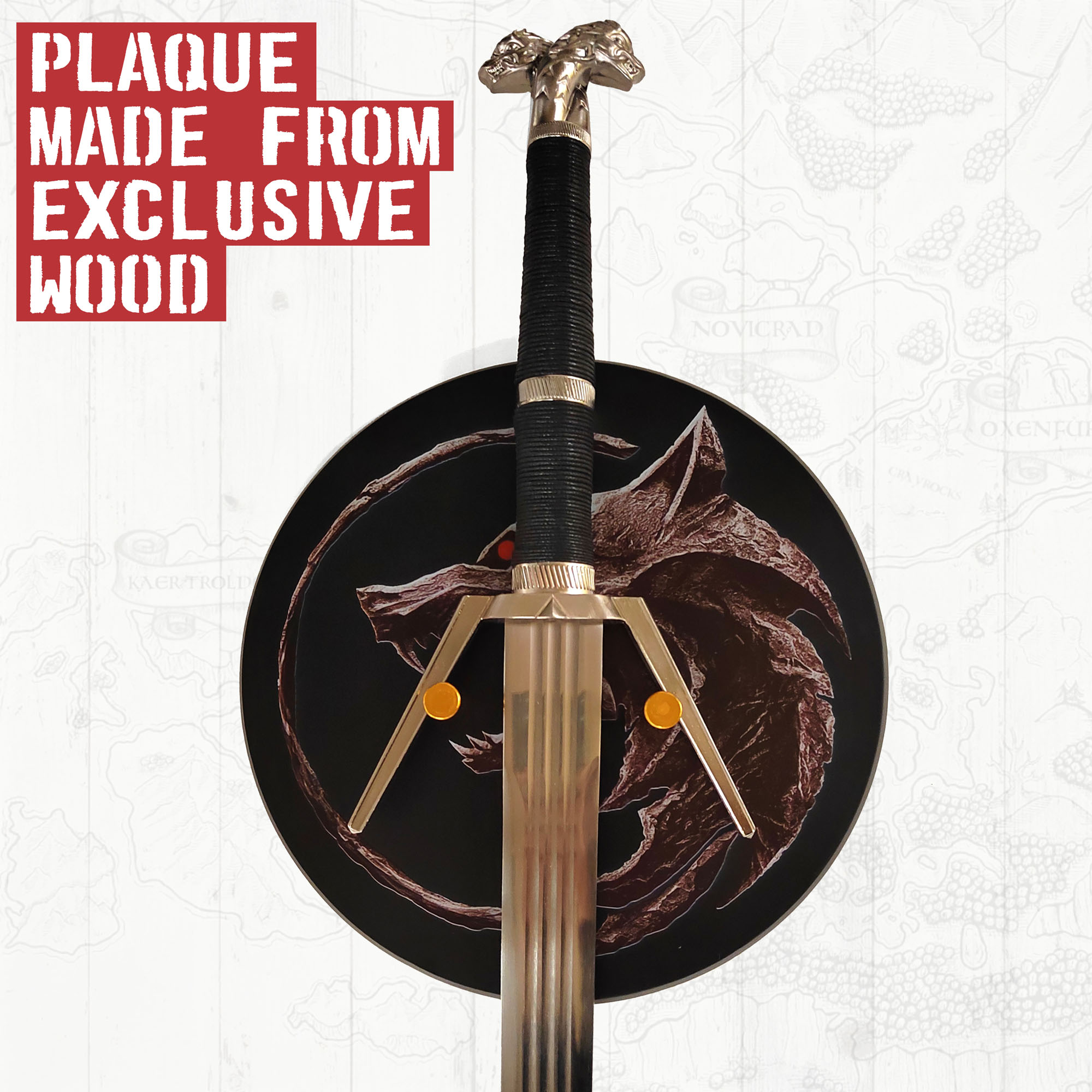 Witcher - Silver Sword with scabbard + Wall Plaque