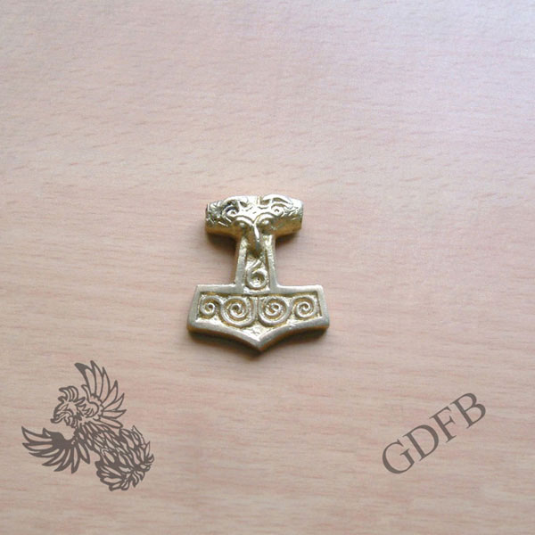 Thorhammer Pendant from brass, 3 x 2,8 cm