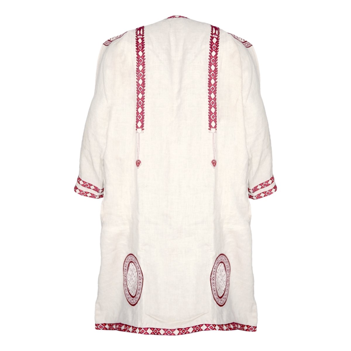 Römische Tunika (Tunica Manicata) - rot bestickt, Größe XXL