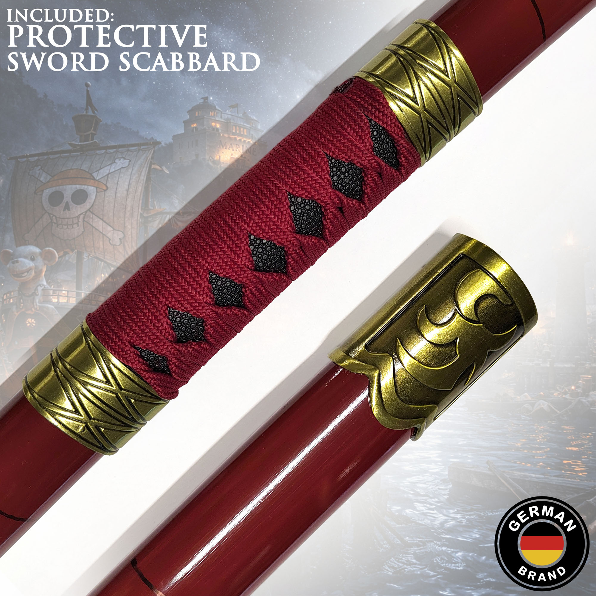 One Piece – Sandai Kitetsu Katana with Scabbard (Steel Blade with LED-Illuminated Edge)