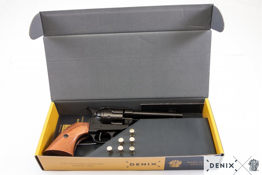 45er Colt Peacemaker schwarz, mit 6 Kugeln