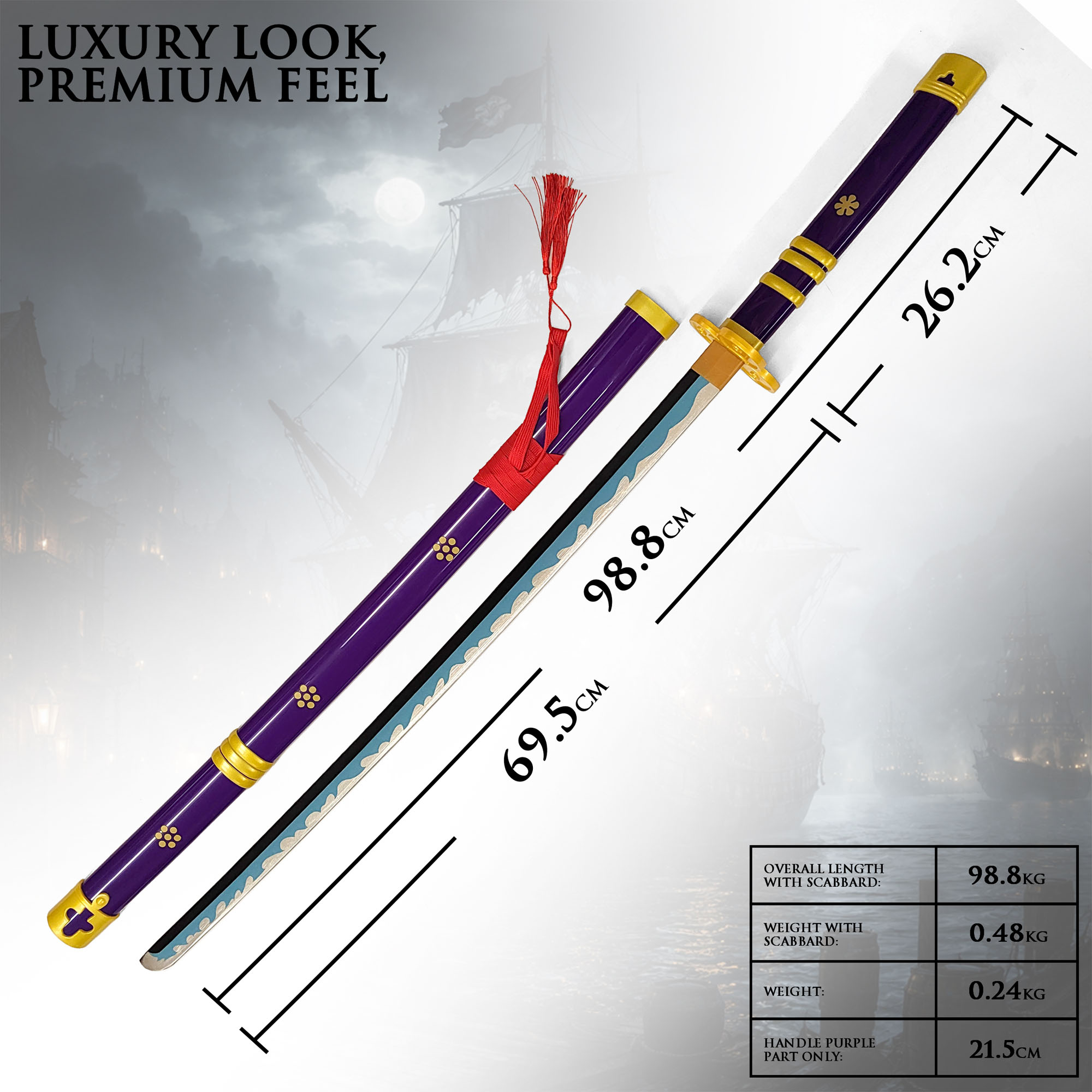 One Piece - Oden's Enma Sword, Purple, Wooden Version