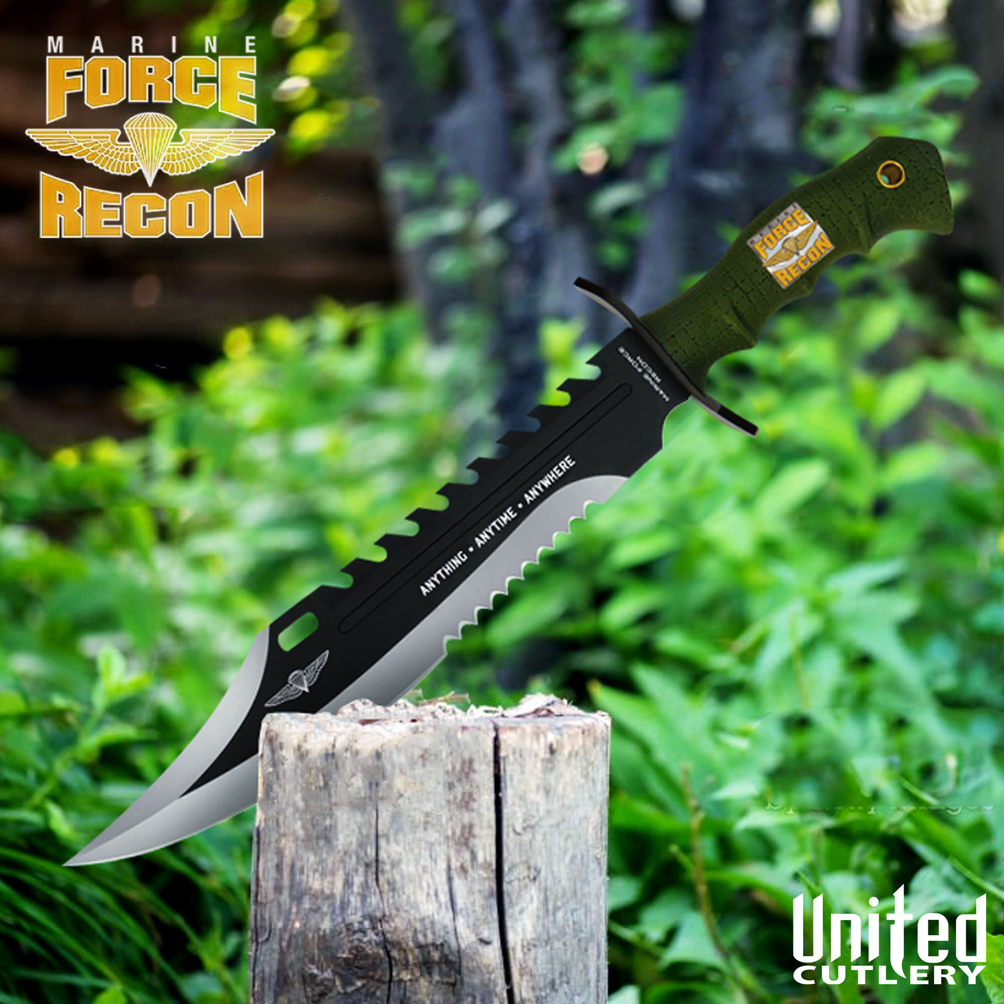 Anytime Anywhere Marine Recon Bowie and sheath