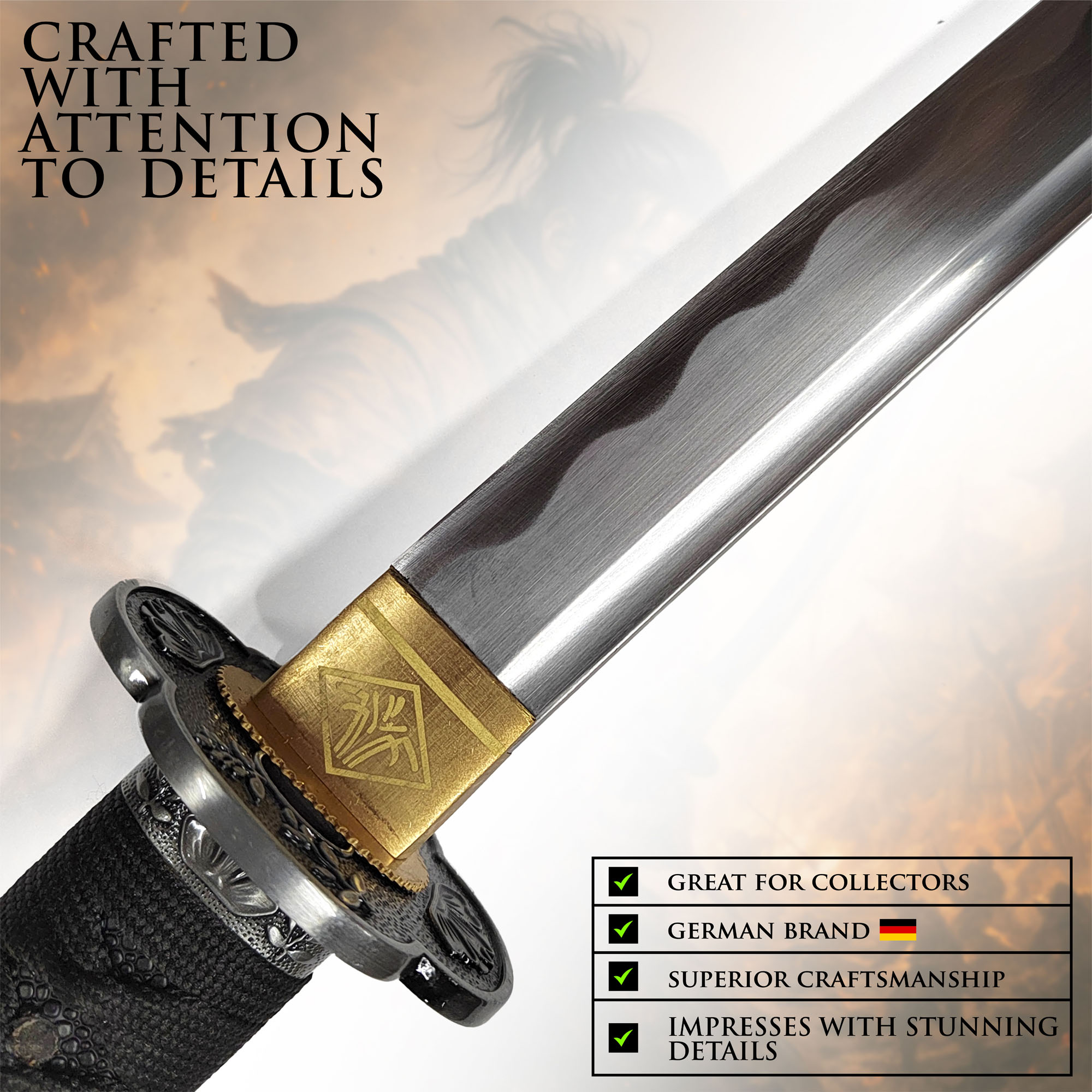 Sekiro: Shadows Die Twice - Kusabimaru Katana mit Scheide, handgeschmiedete und scharfe Klinge