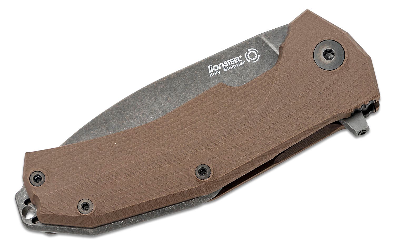 KUR, Sleipner Black Stonewashed Blade, Brown G10 Handles