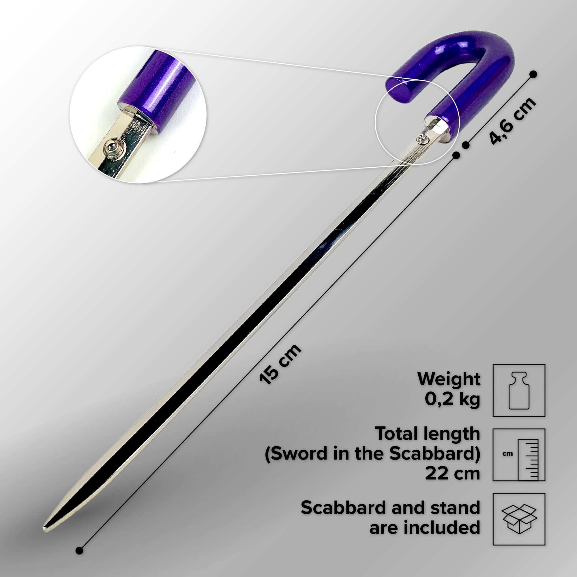 One Piece – Brookes Soul Solid Samuraikatana, Brieföffner-Schwert mit Scheide und Ständer