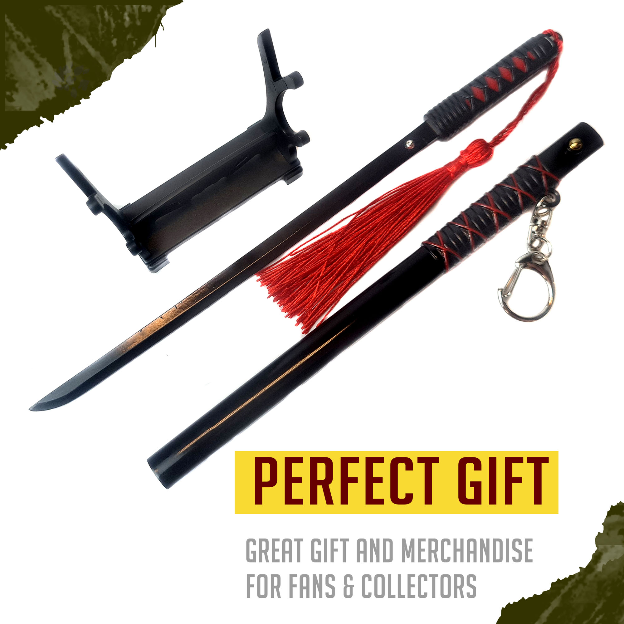 Naruto-Schwert – Kakashis Katana aus der Anbu-Ära, Schwert-Brieföffner mit Scheide und Ständer