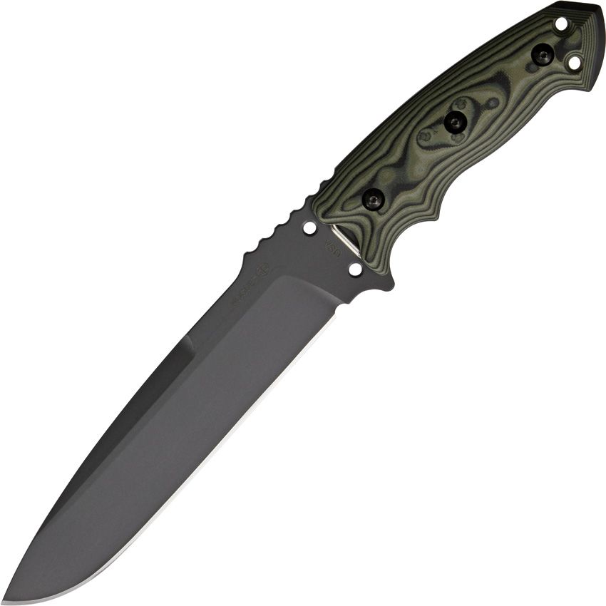 EX-F01 Combat Knife, G10 Green G-Mascus Handles, MOLLE Sheath