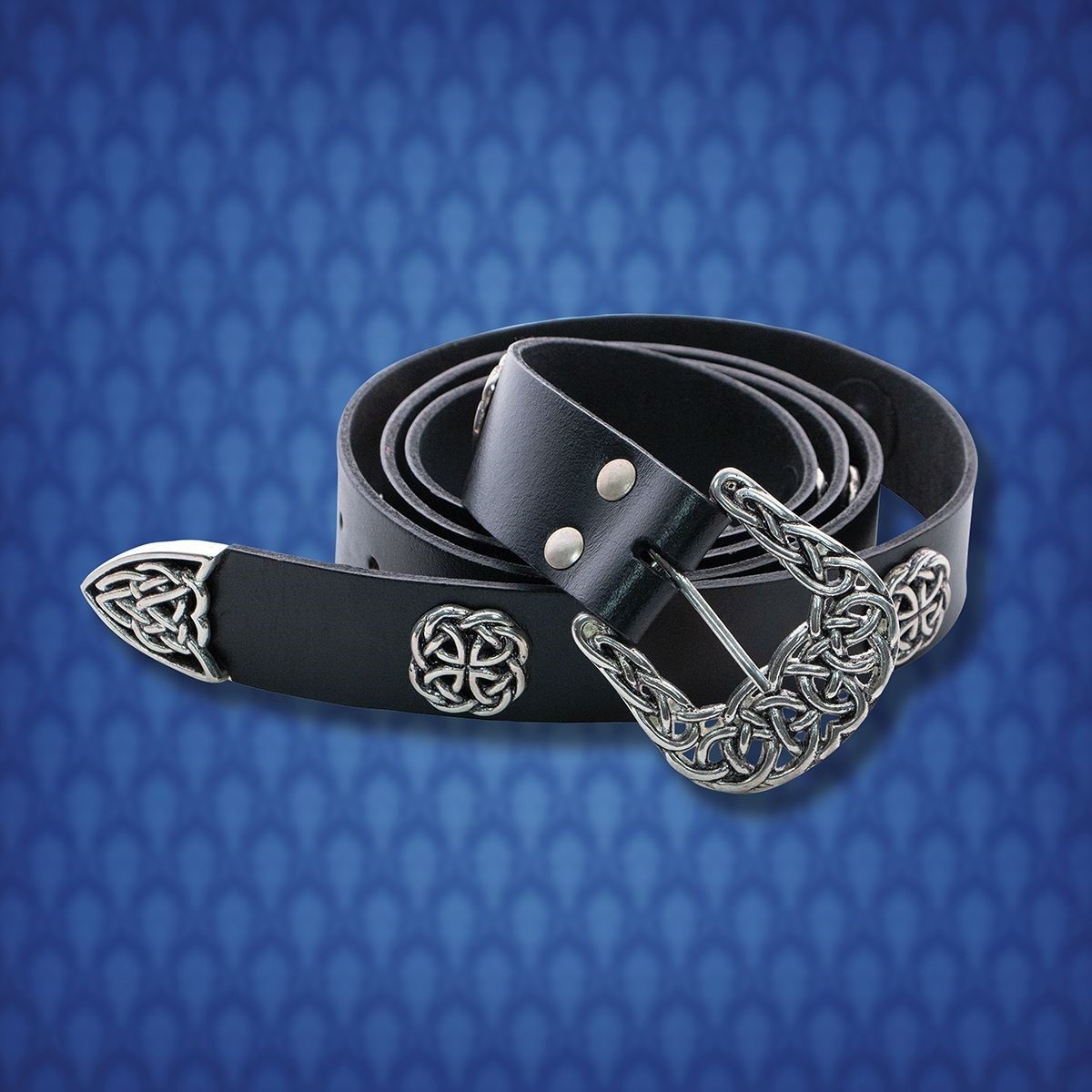 Noble’s Black Leather Belt with Conchos