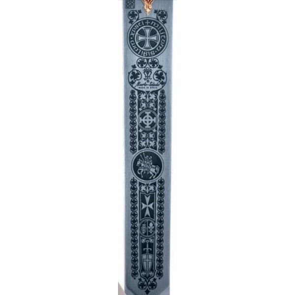 Templar sword, Deep engraving silver 