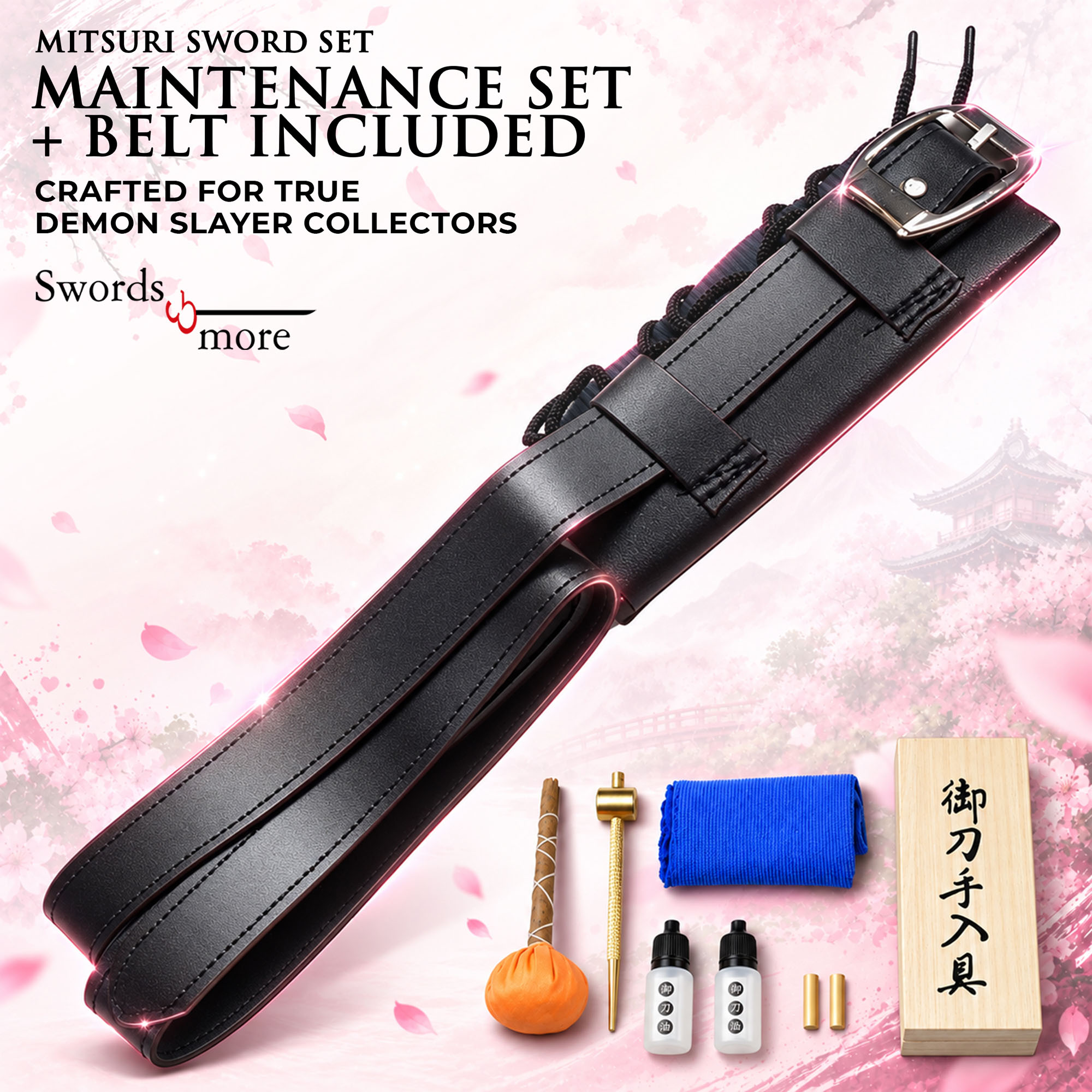 Demon Slayer: Kimetsu no Yaiba - Kanroji Mitsuri's Sword - handforged and folded, Set
