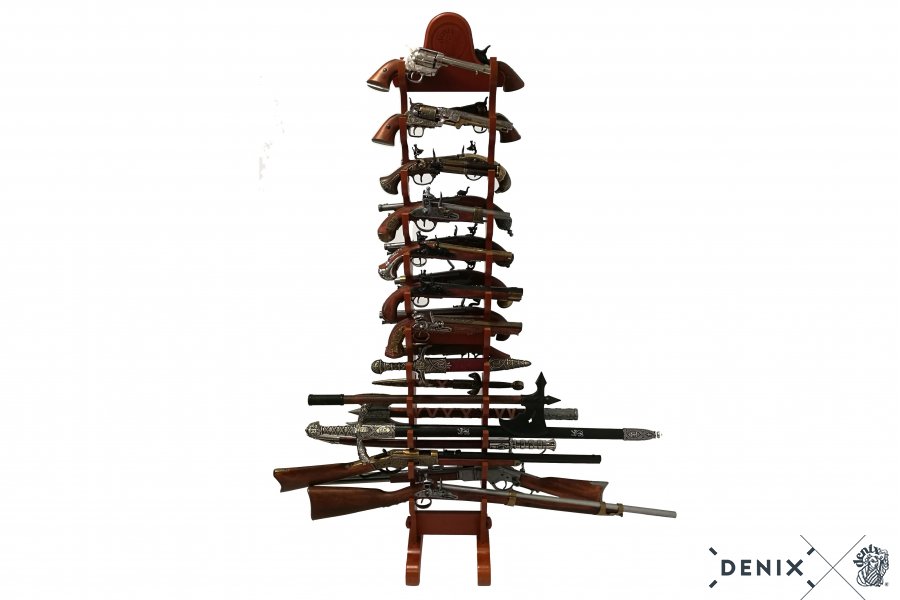 Display freistehend 24 Pistolen aus Holz