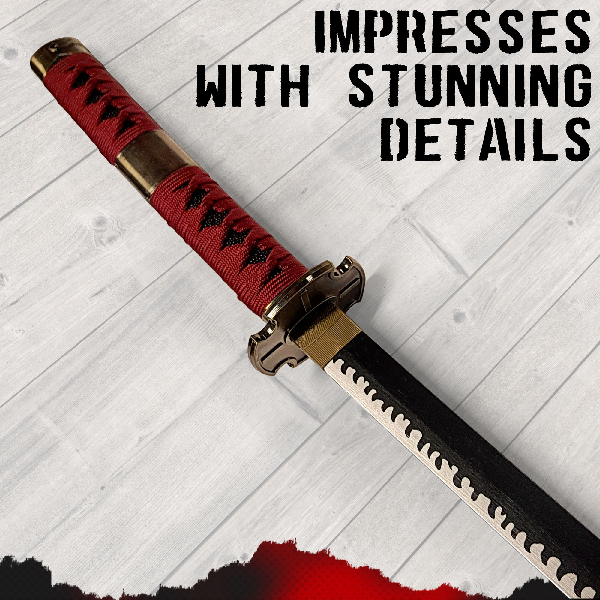 One Piece - Sandai Kitetsu Katana aus Holz mit Scheide One Piece - Sandai Kitetsu Katana aus Holz mit Scheide