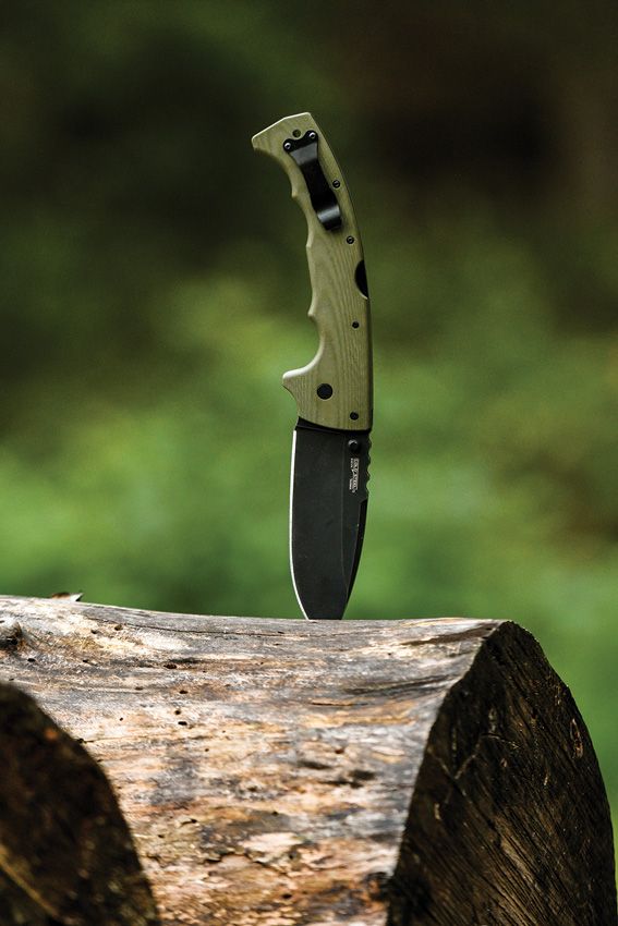 5-Max, S35VN Schwarze Stonewash Klinge, Dunkelgrüner Griff
