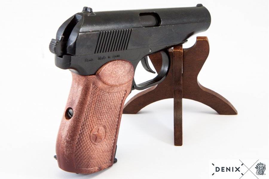 Russian Makarov pistol, red army weapon, made of metal