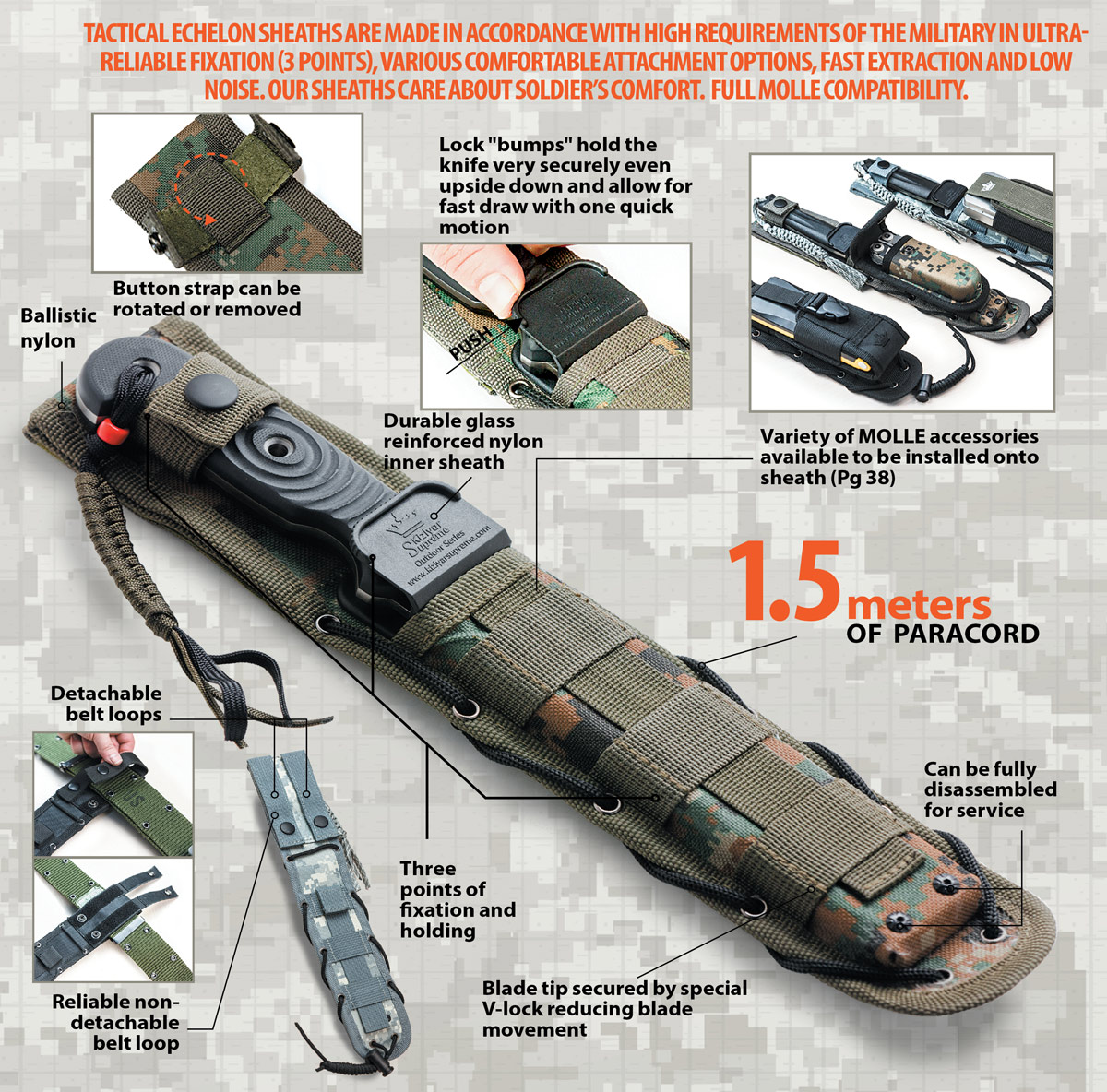 Trident Taktisches Messer - D2 mit schwarzem Ti