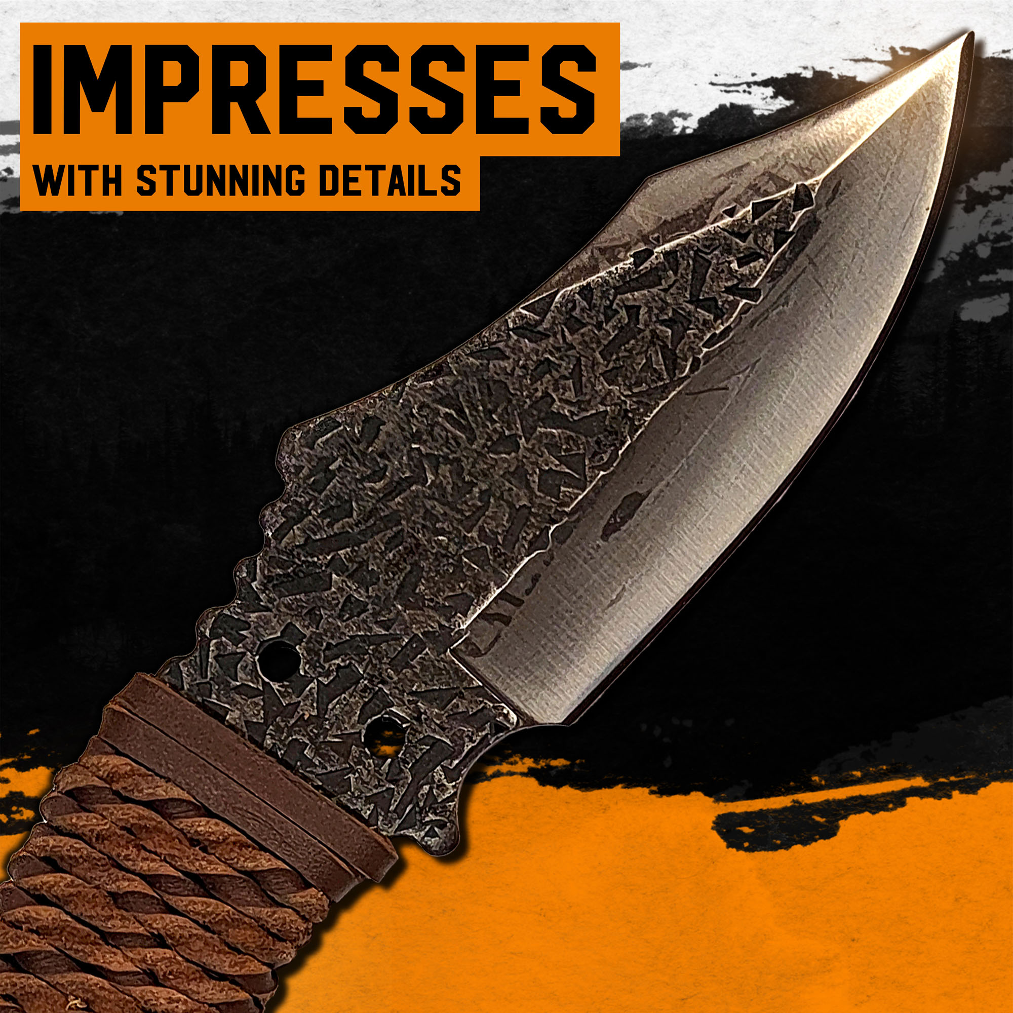 Tracker Hunting Knife with Leather Sheath