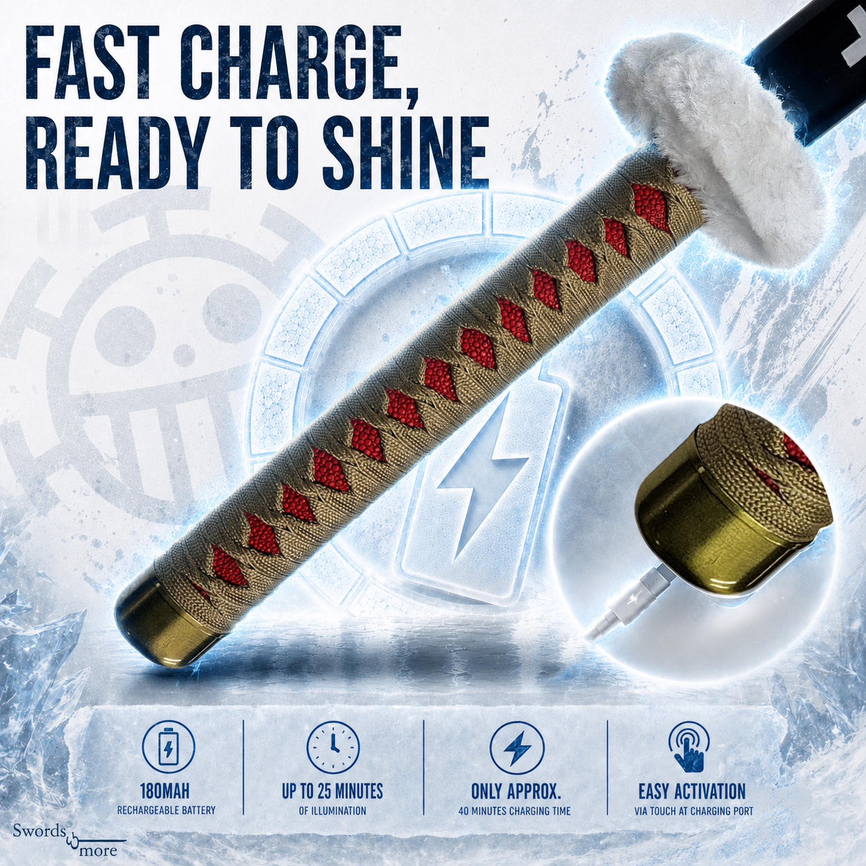 One Piece: Trafalgar Law's "Kikoku" – 1045 Karbonstahl Katana mit LED-Effekt
