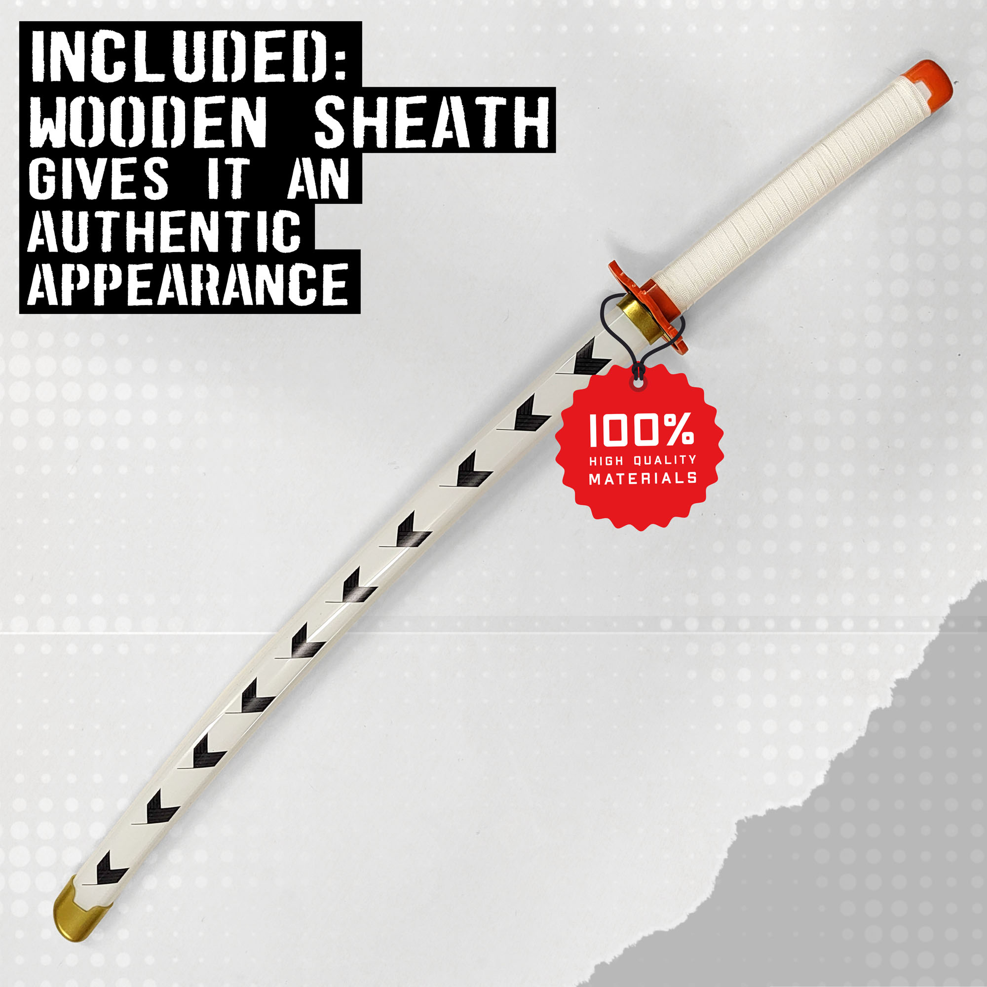 Demon Slayer - Rengoku Kyojuro sword made of wood with scabbard