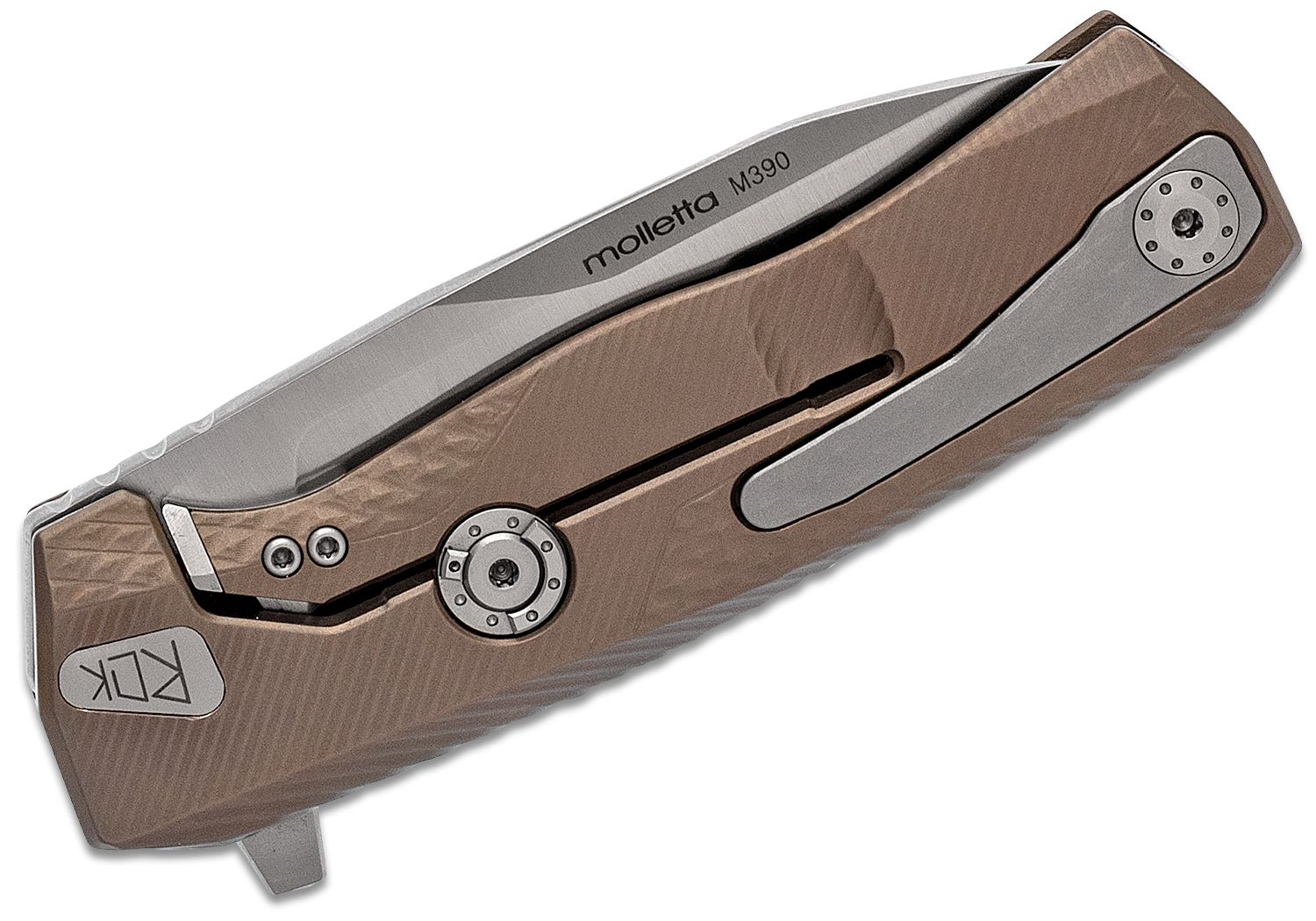 ROK B, M390 Satinklinge, Bronze-Titan-Griff