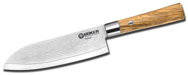 Boker Damascus Olive Santoku