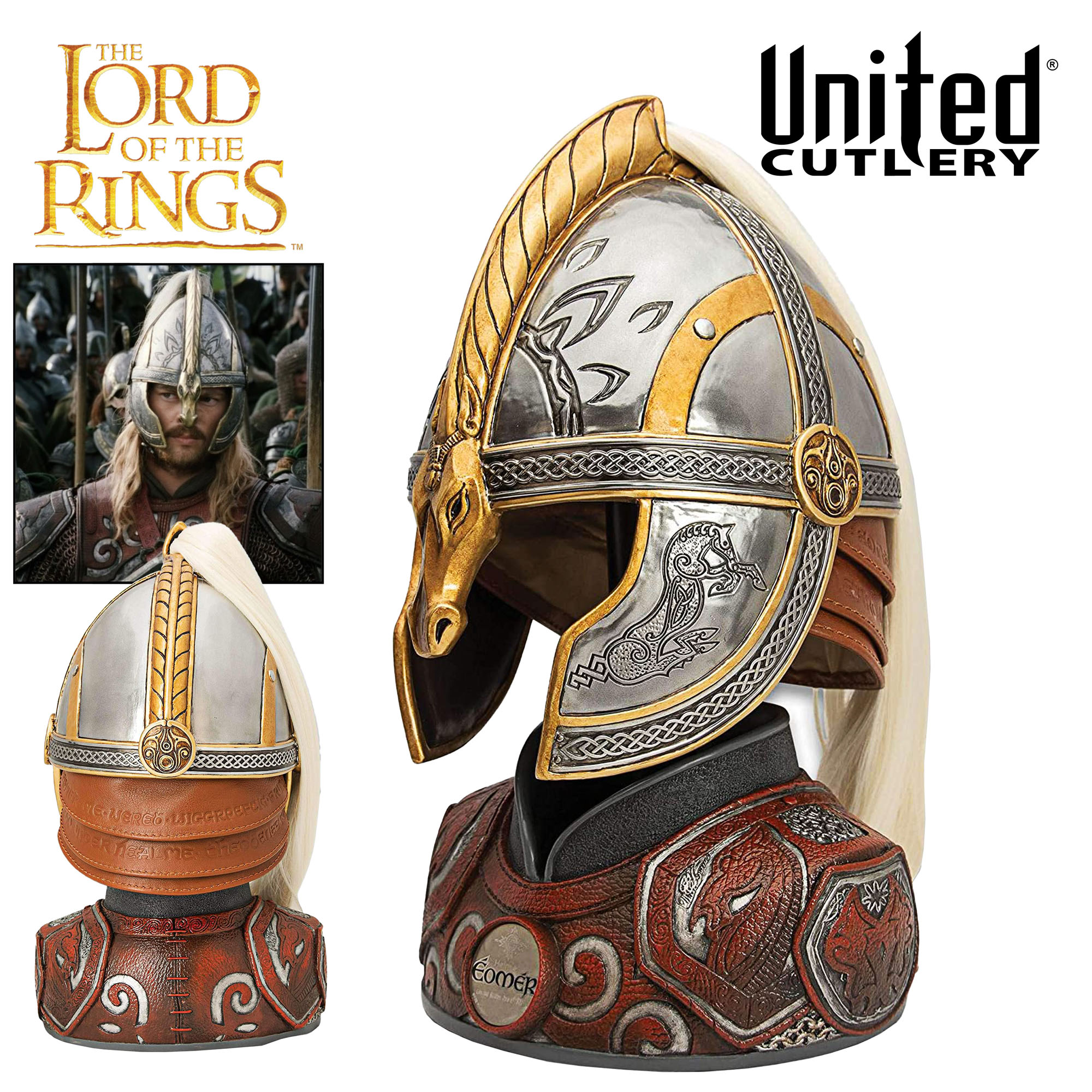 Herr der Ringe - Helm von Eomer mit Ständer