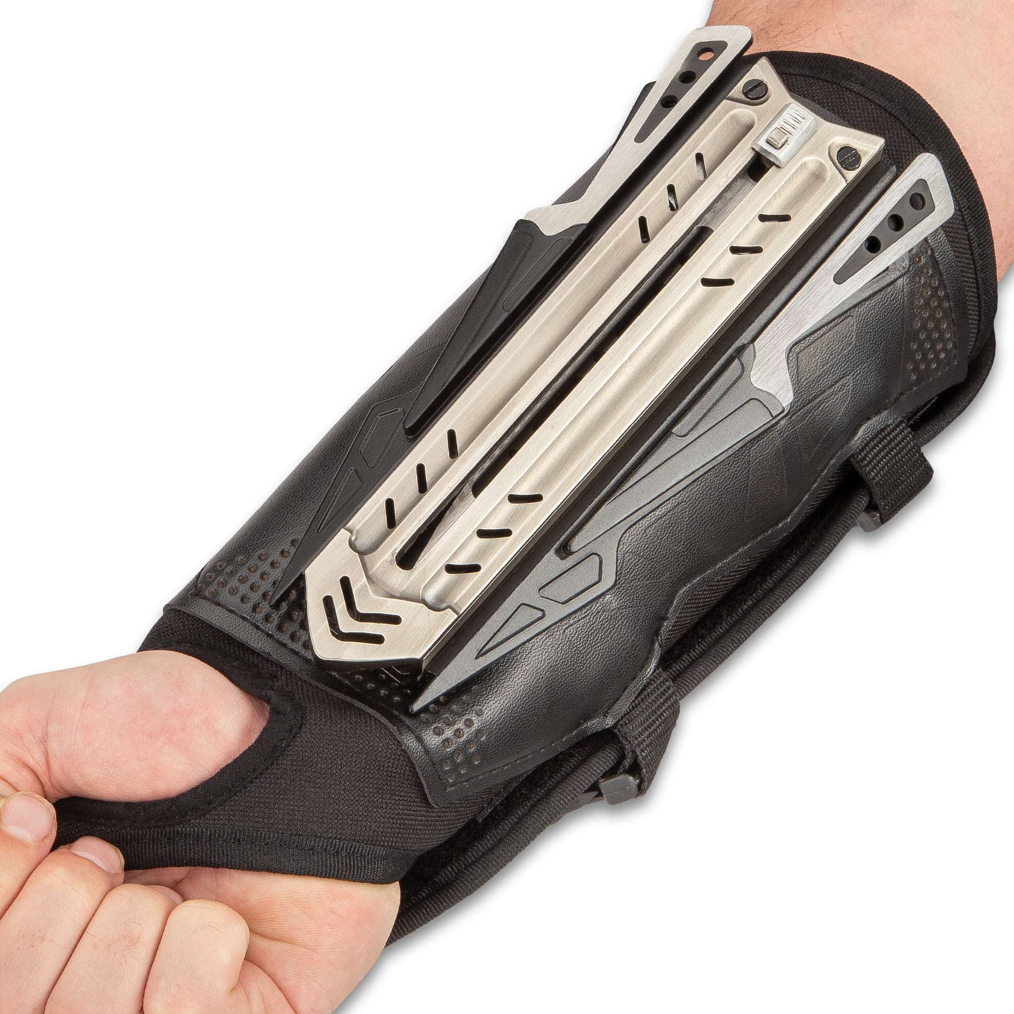 The Enforcer - Taktischer Handschuh mit versteckter Klinge und Wurfmessern