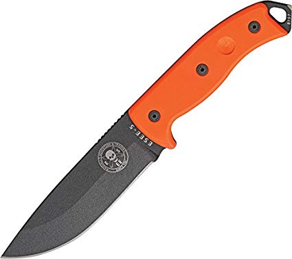 Esee Modell 5 Survival,schwarze Klinge,oranger Griff mit Zubehör