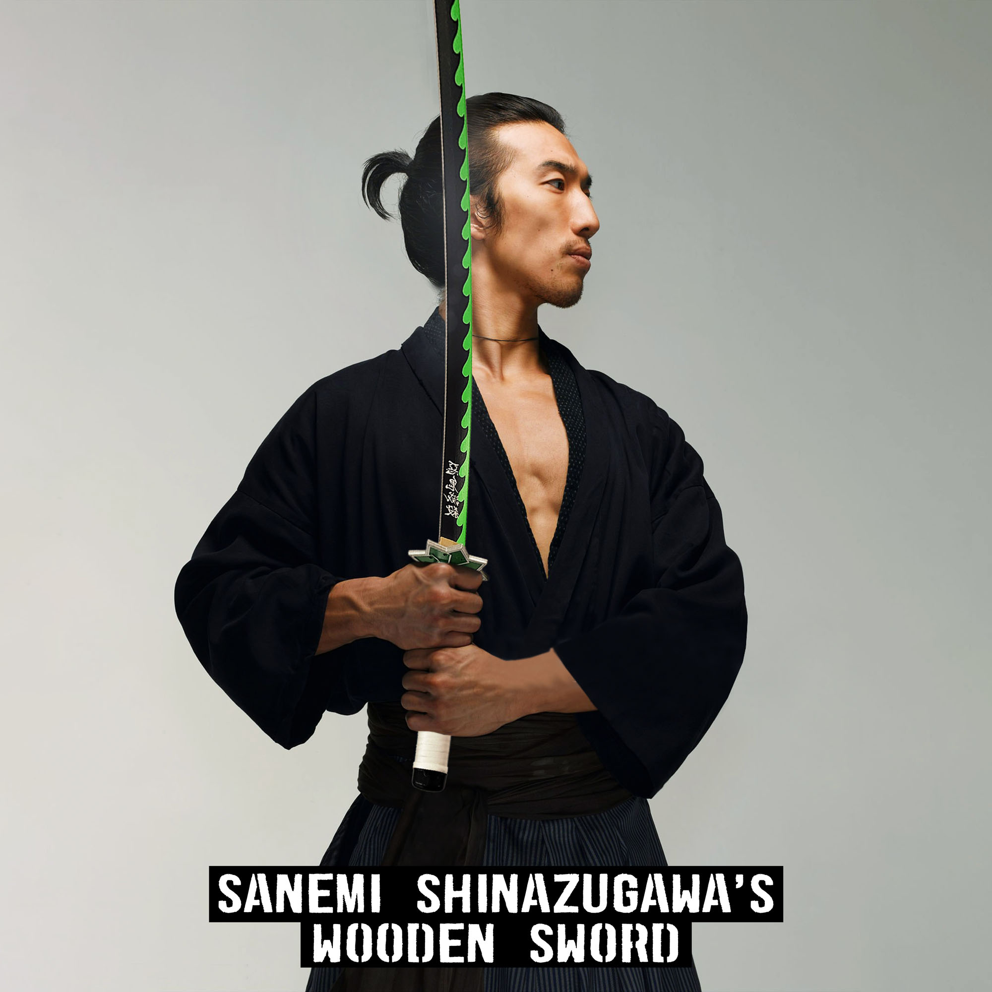 Demon Slayer - Sanemi Shinazugawa wooden sword with scabbard