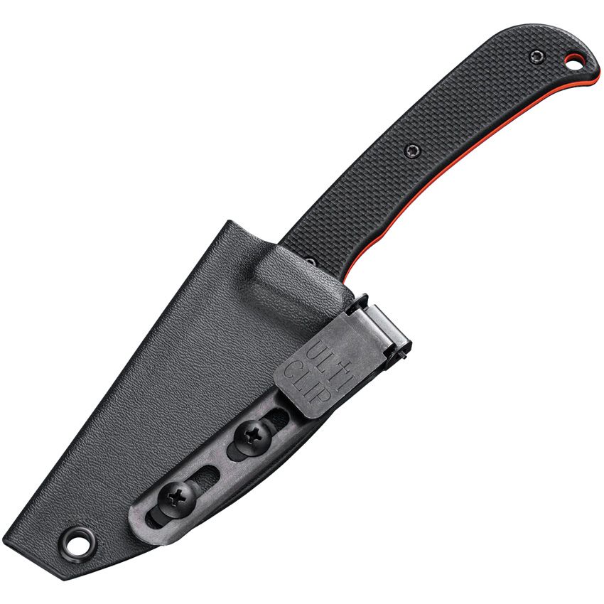 Extrak, CPM-M4 Hunter Orange Clip Point, Black G10 Handle, Kydex Sheath
