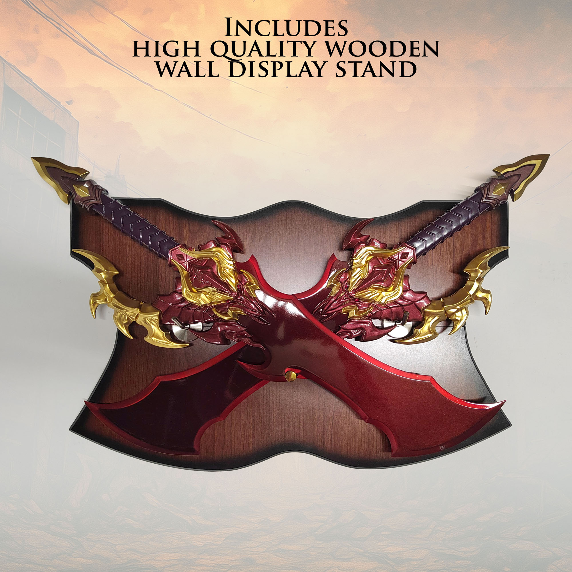 Solo Leveling: Sung Jinwoo's Demon King's Daggers (Set of 2) with Wall Mount