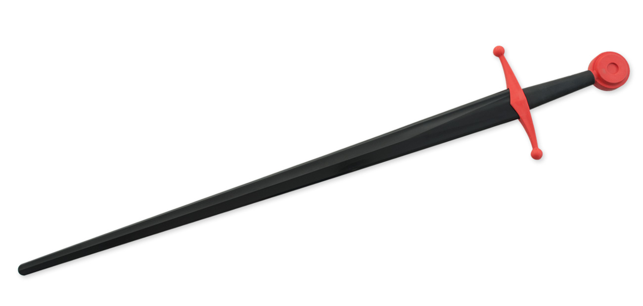Synthetisches Einhand-Sparringschwert – schwarze Klinge mit rotem Griff
