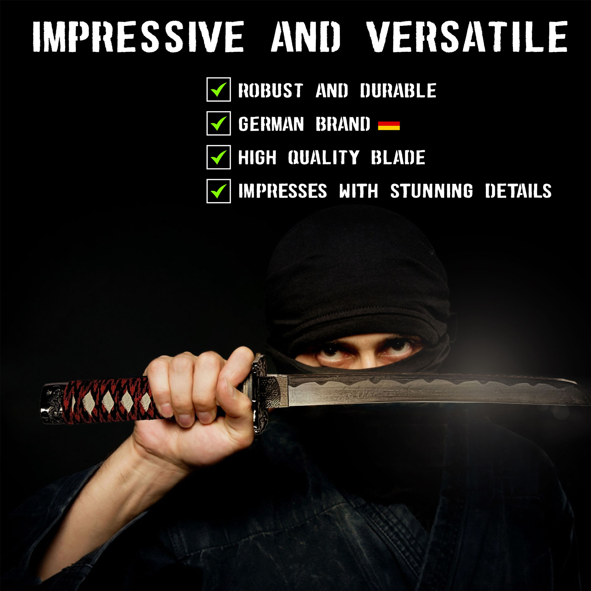 Samurai Schwert 3er Set mit Ständer - Rot (Katana, Wakizashi und Tanto) Samurai Schwert 3er Set mit Ständer - Rot (Katana, Wakizashi und Tanto)